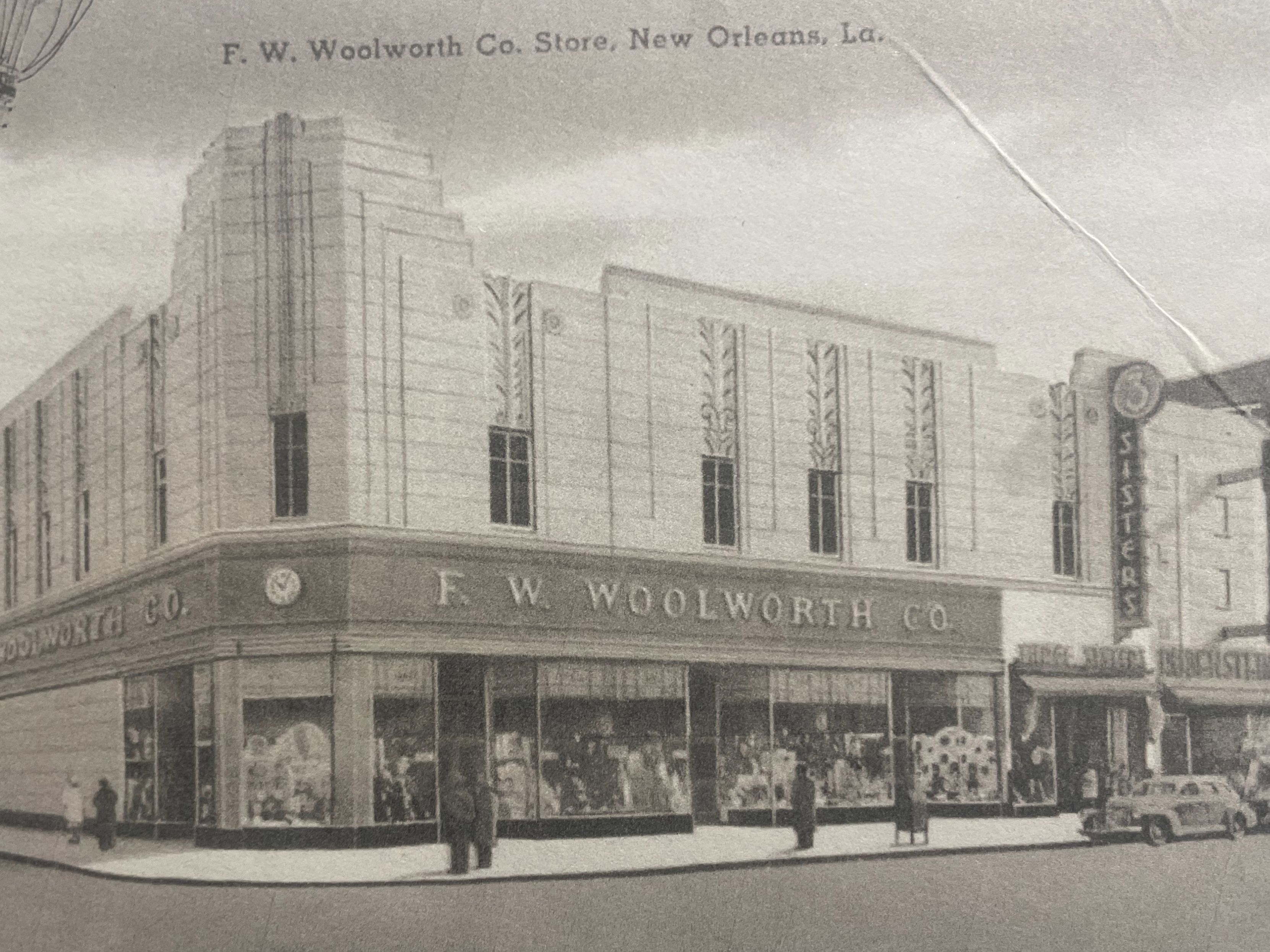 Historic photograph of F. W. Woolworth Co. building.