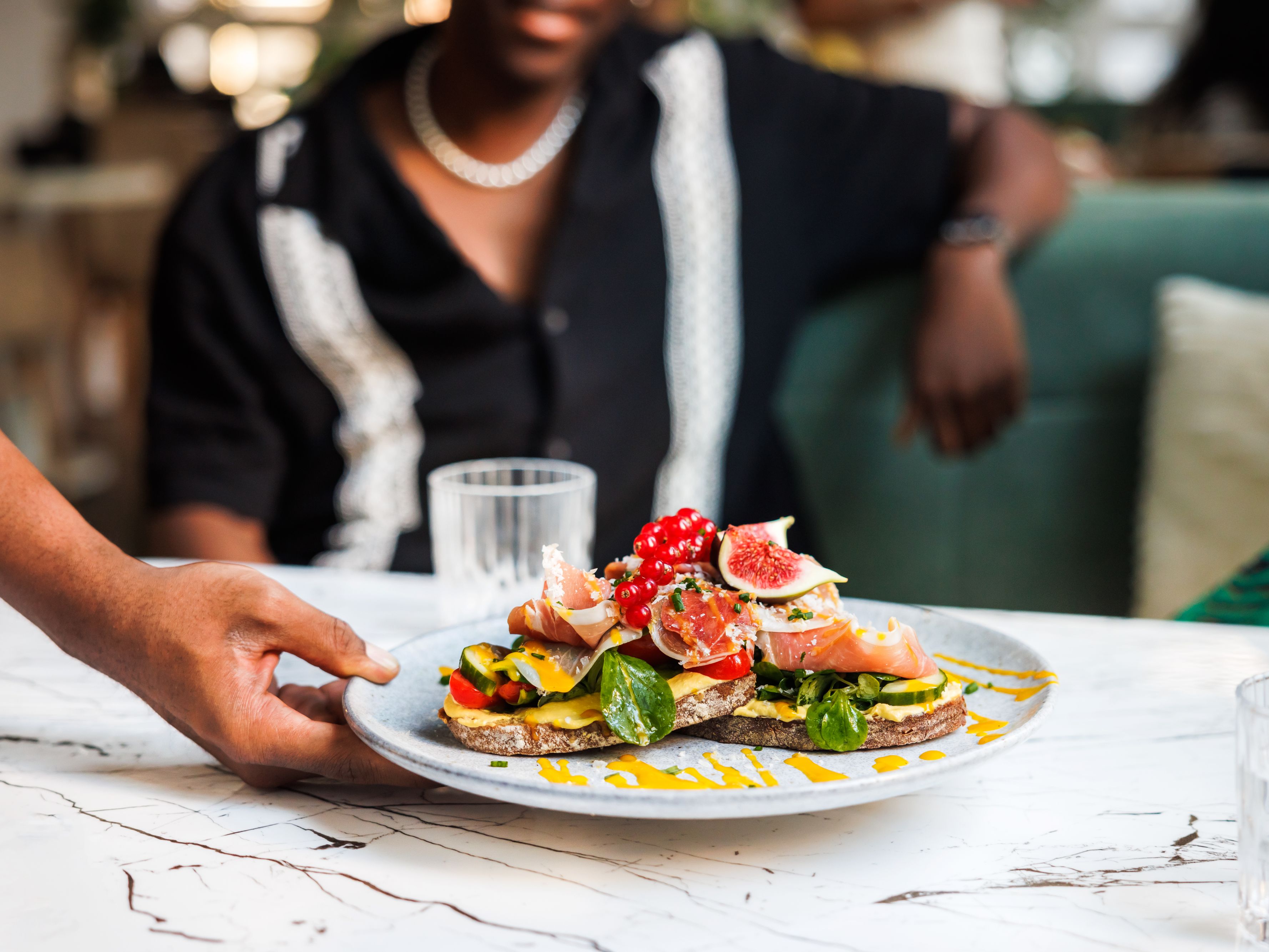 food at a restaurant