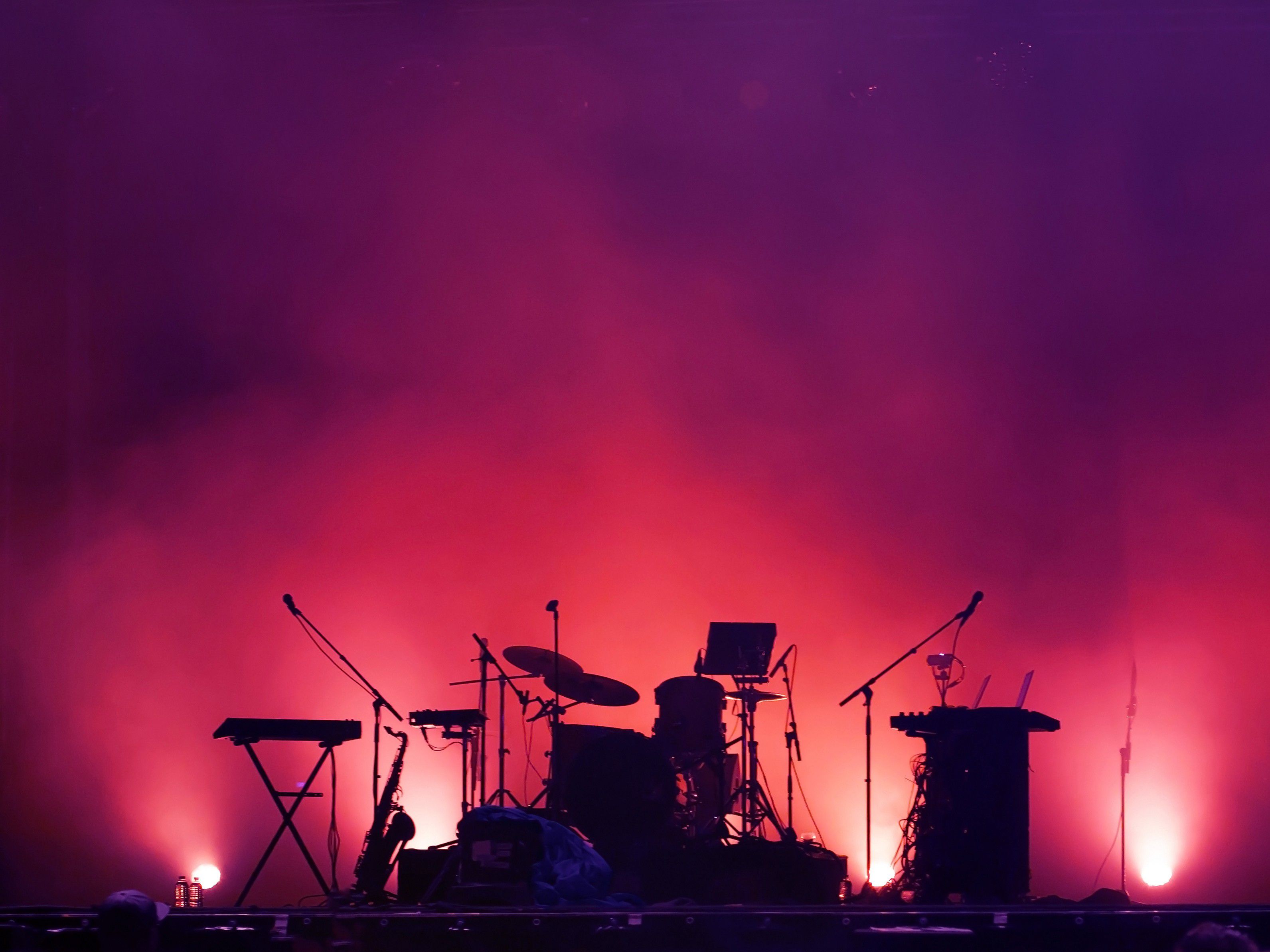 Music equipment on stage
