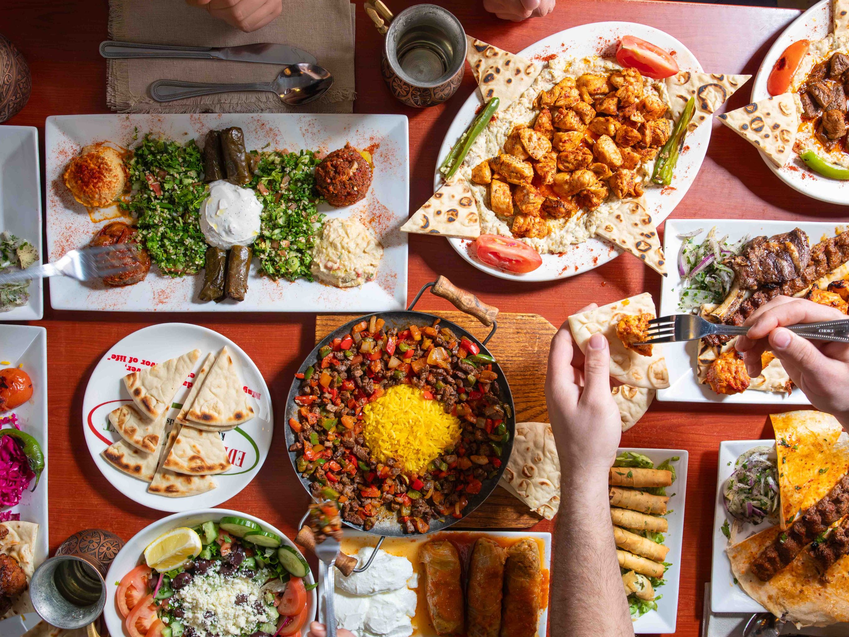dishes on a table