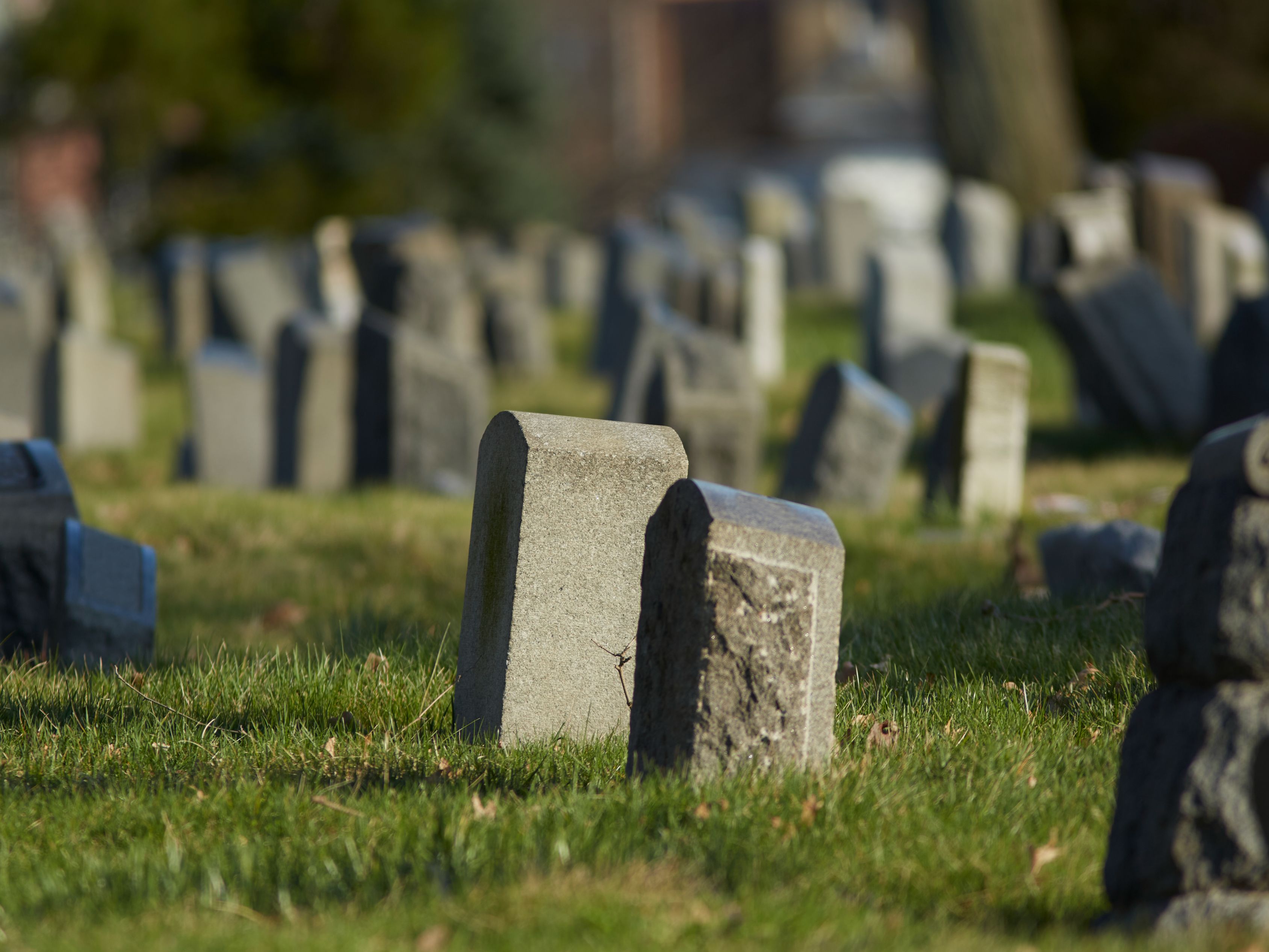 Headstones at a cemetery