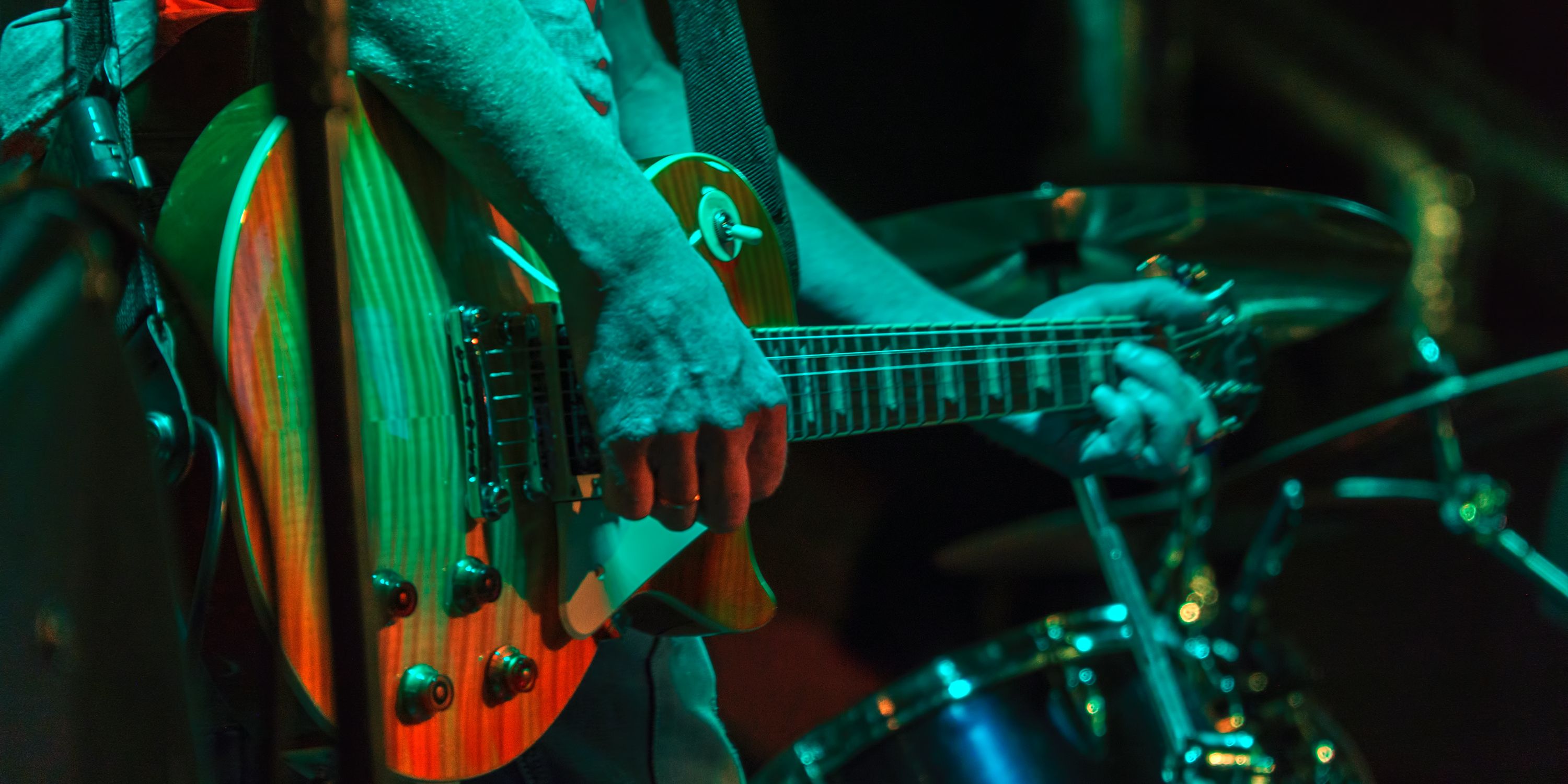 close up of guitar