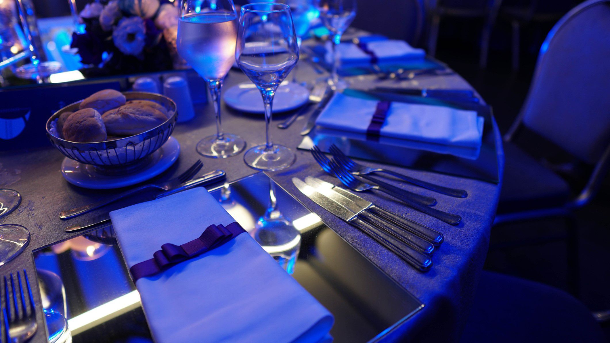 Table dressed for a formal event