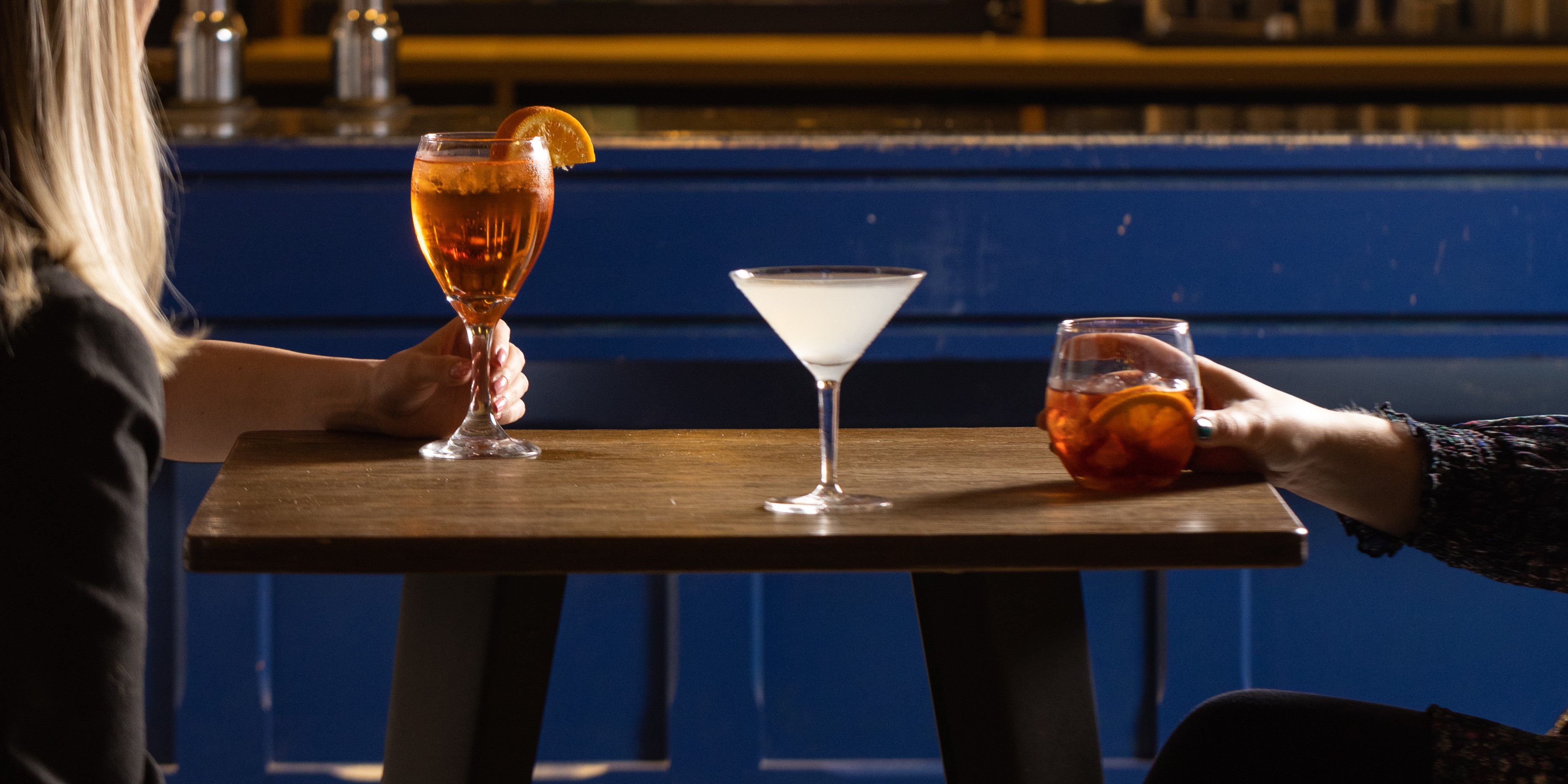 Cocktails on a table