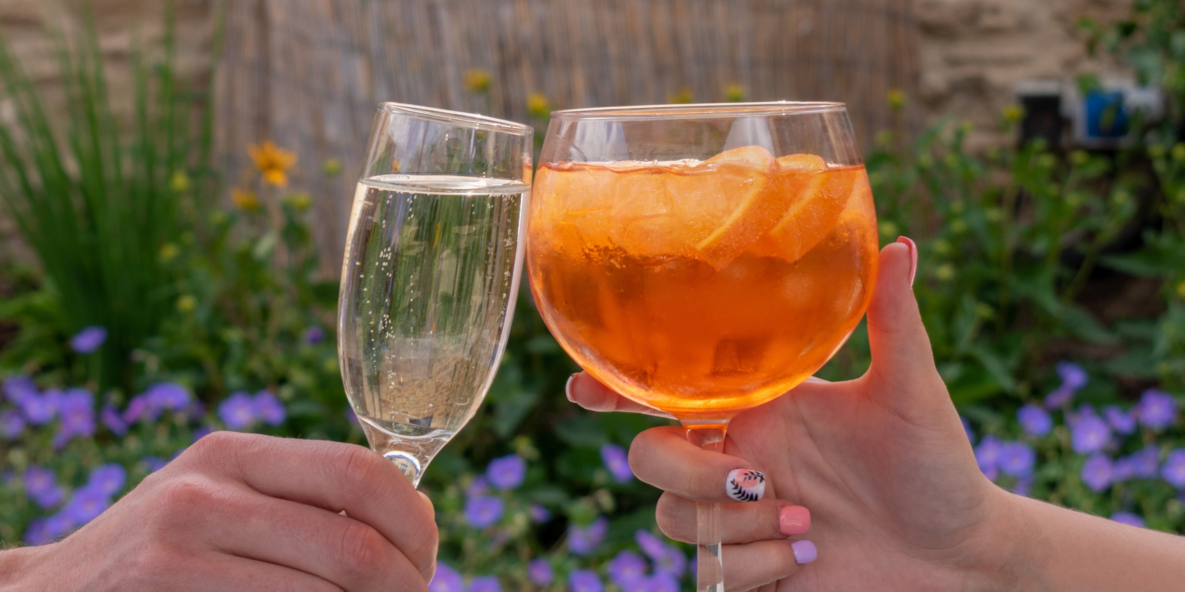 Prosecco and an Aperol spritz