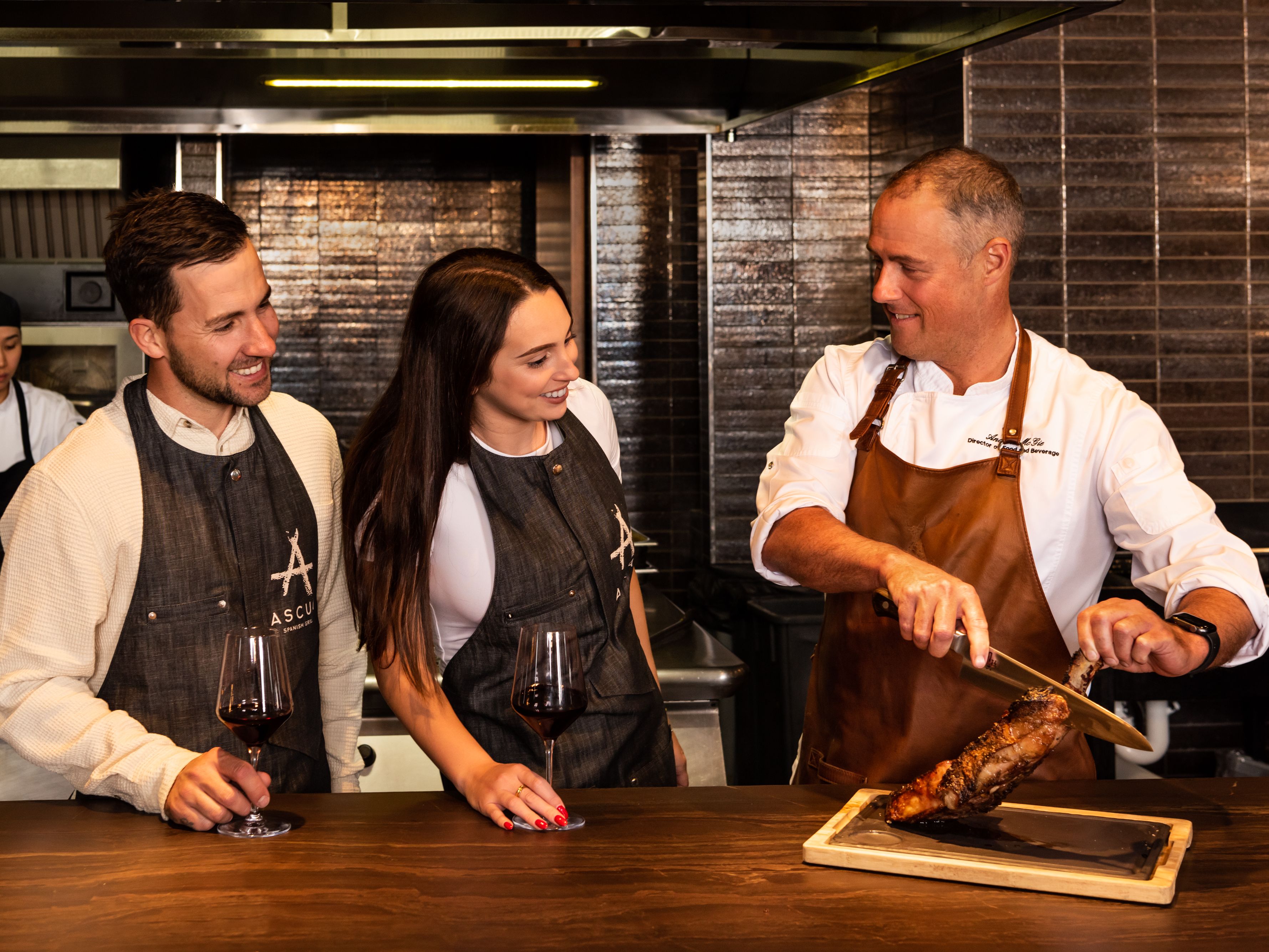 chef instructing guests