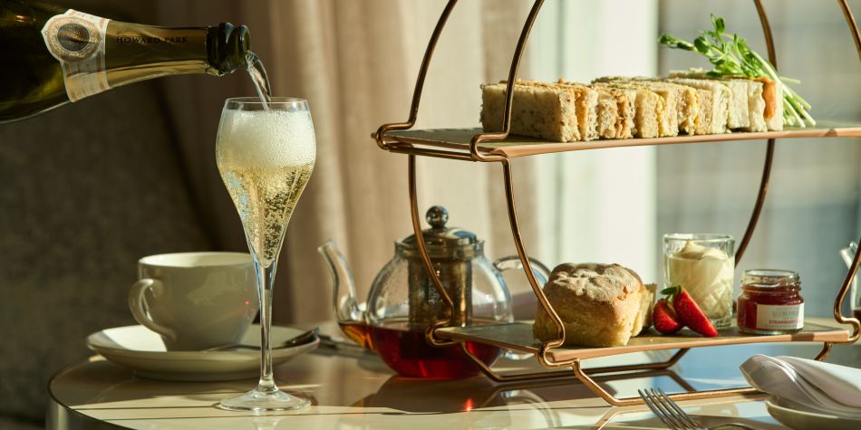 Champagne, tea, and sandwiches at Club IC.