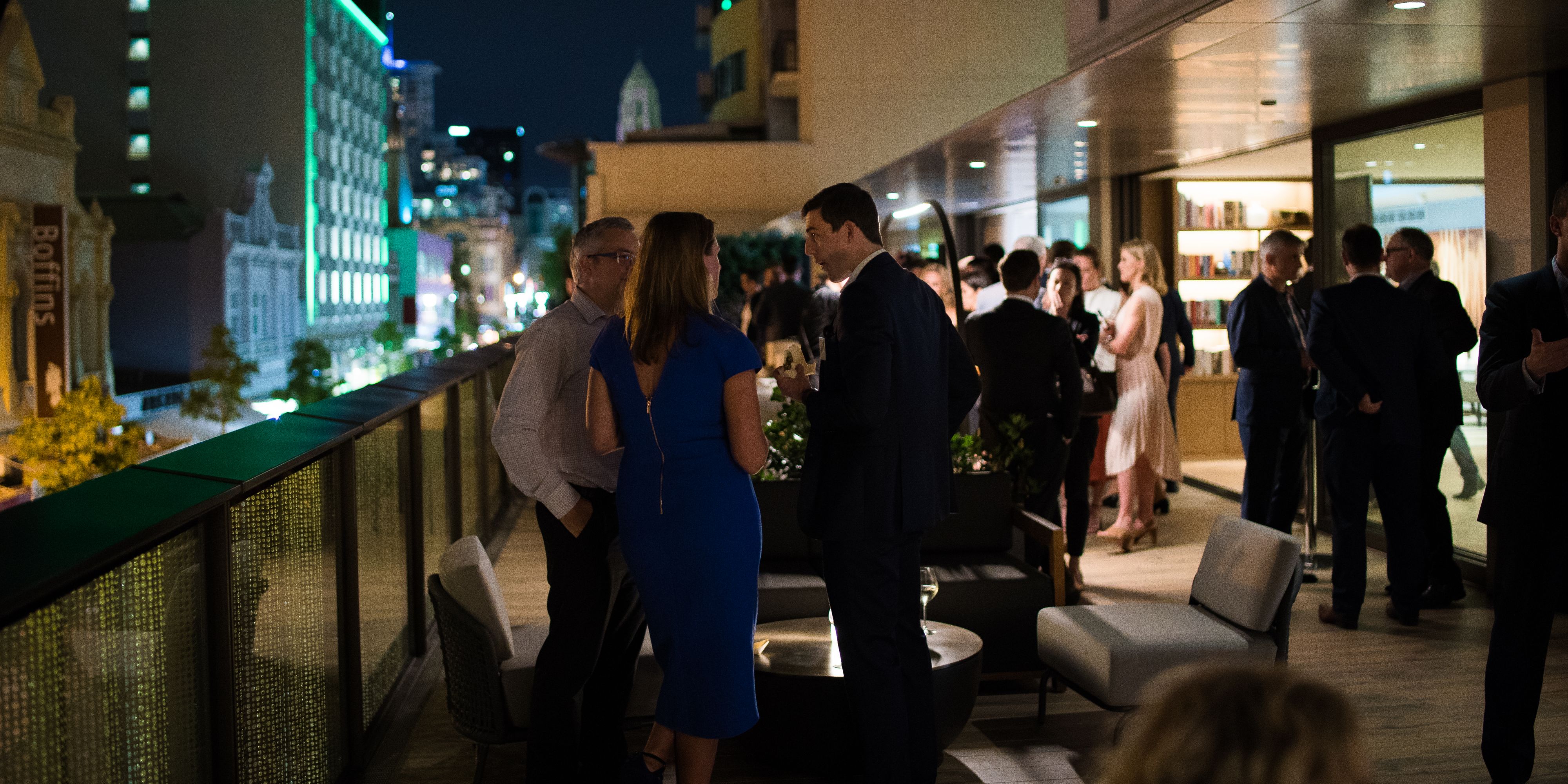people at party on rooftop