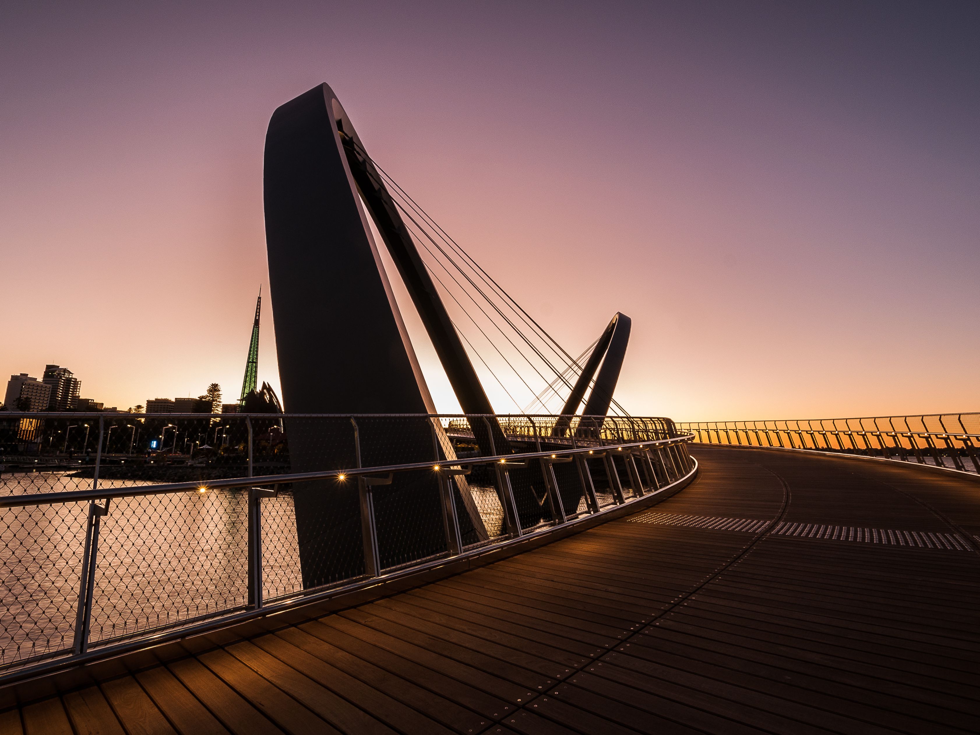 elizabeth quay at sunset