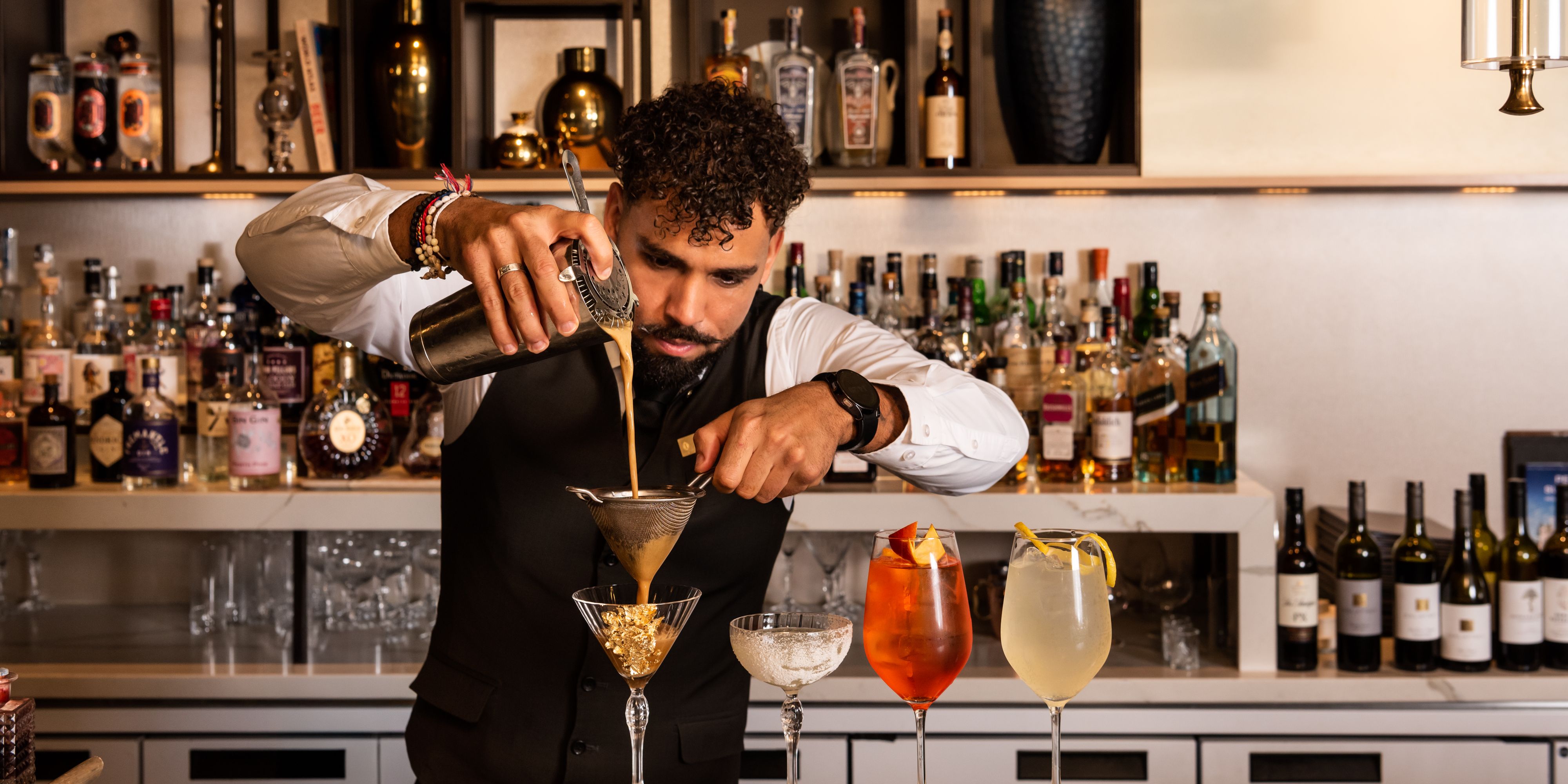 bartender mixing a drink