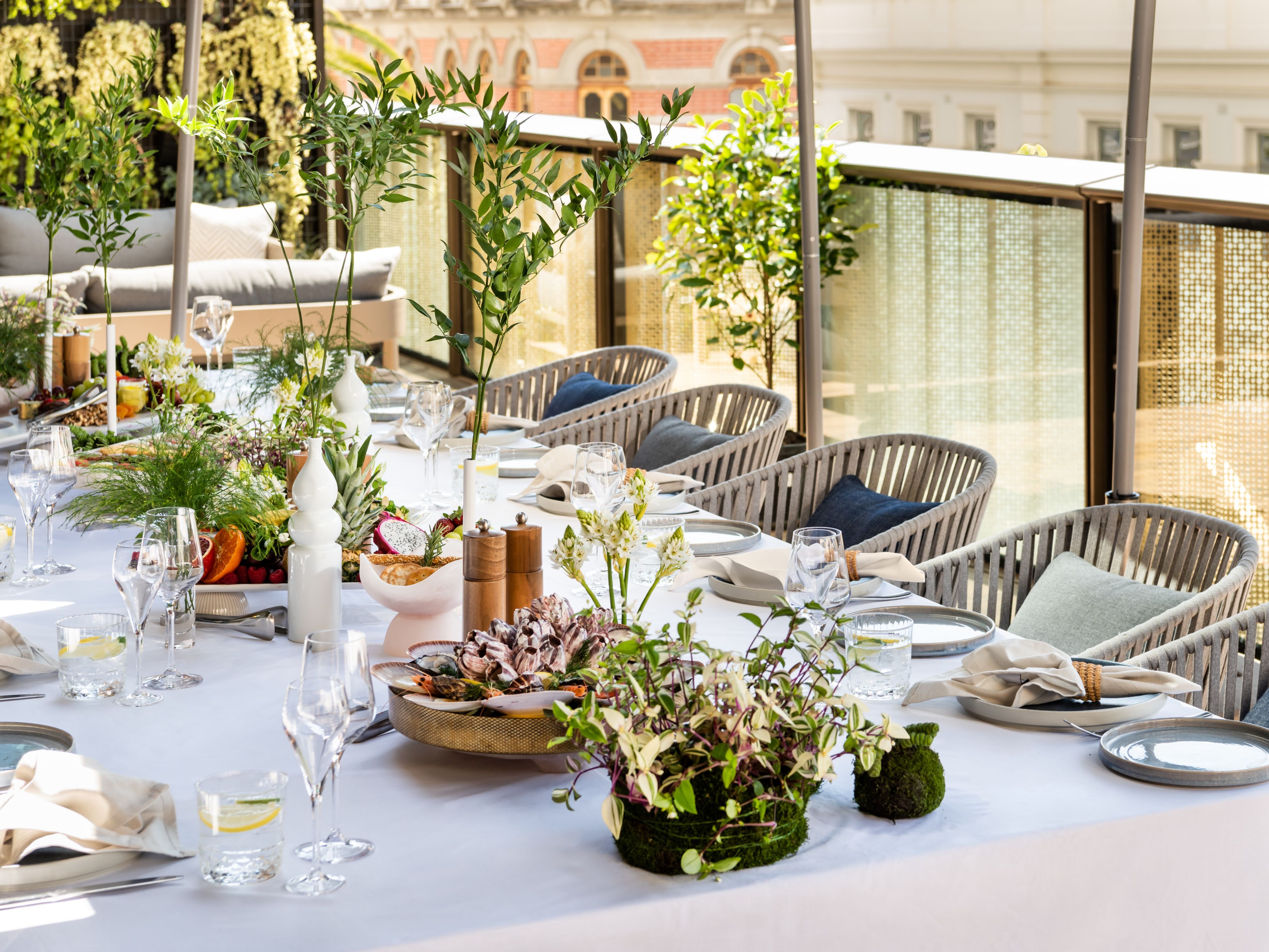 winter harvest drinks and greenery