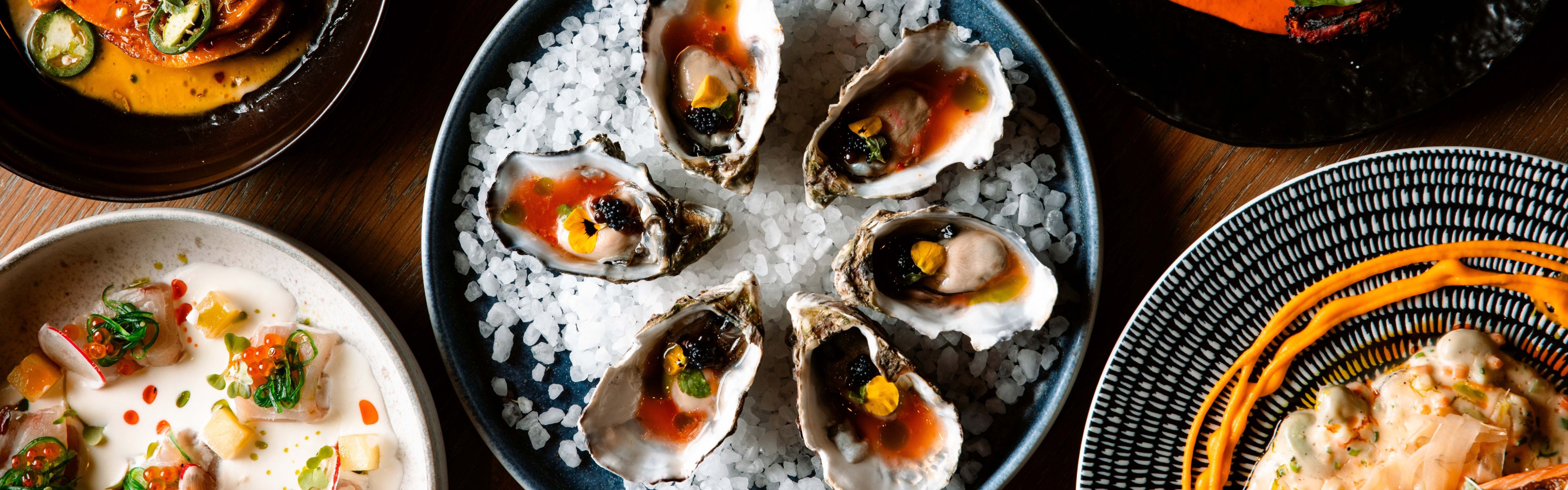 Seafood dishes and Tapas from Heno and Rey.