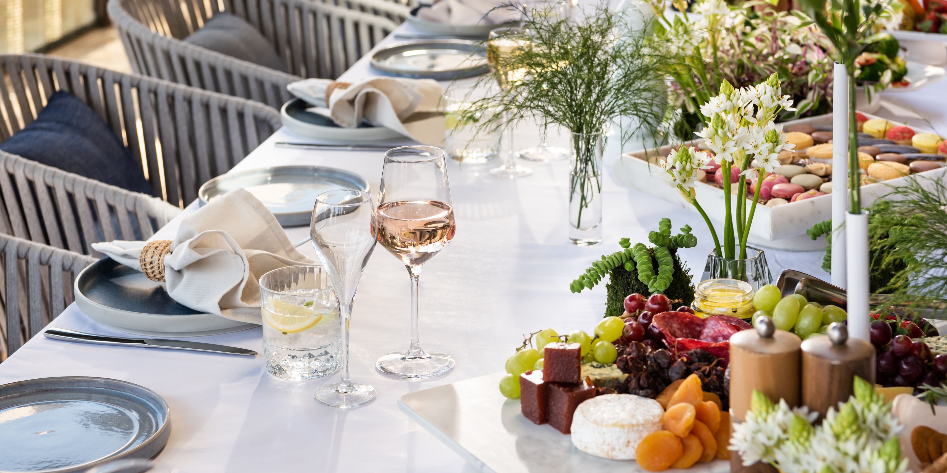 Table set for event at The Loft Lounge + Bar.