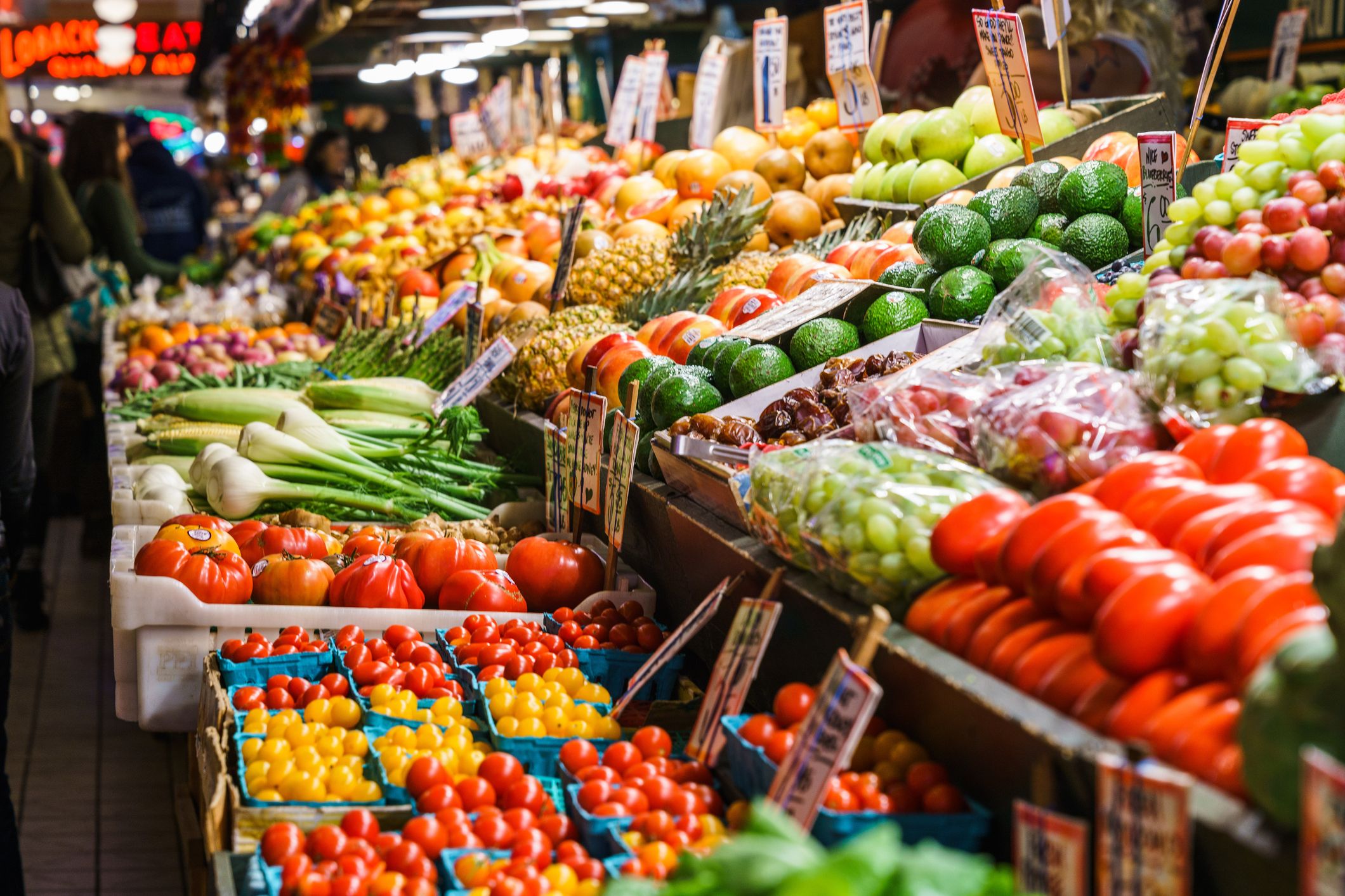 Fresh produce at the Pike Place Market.