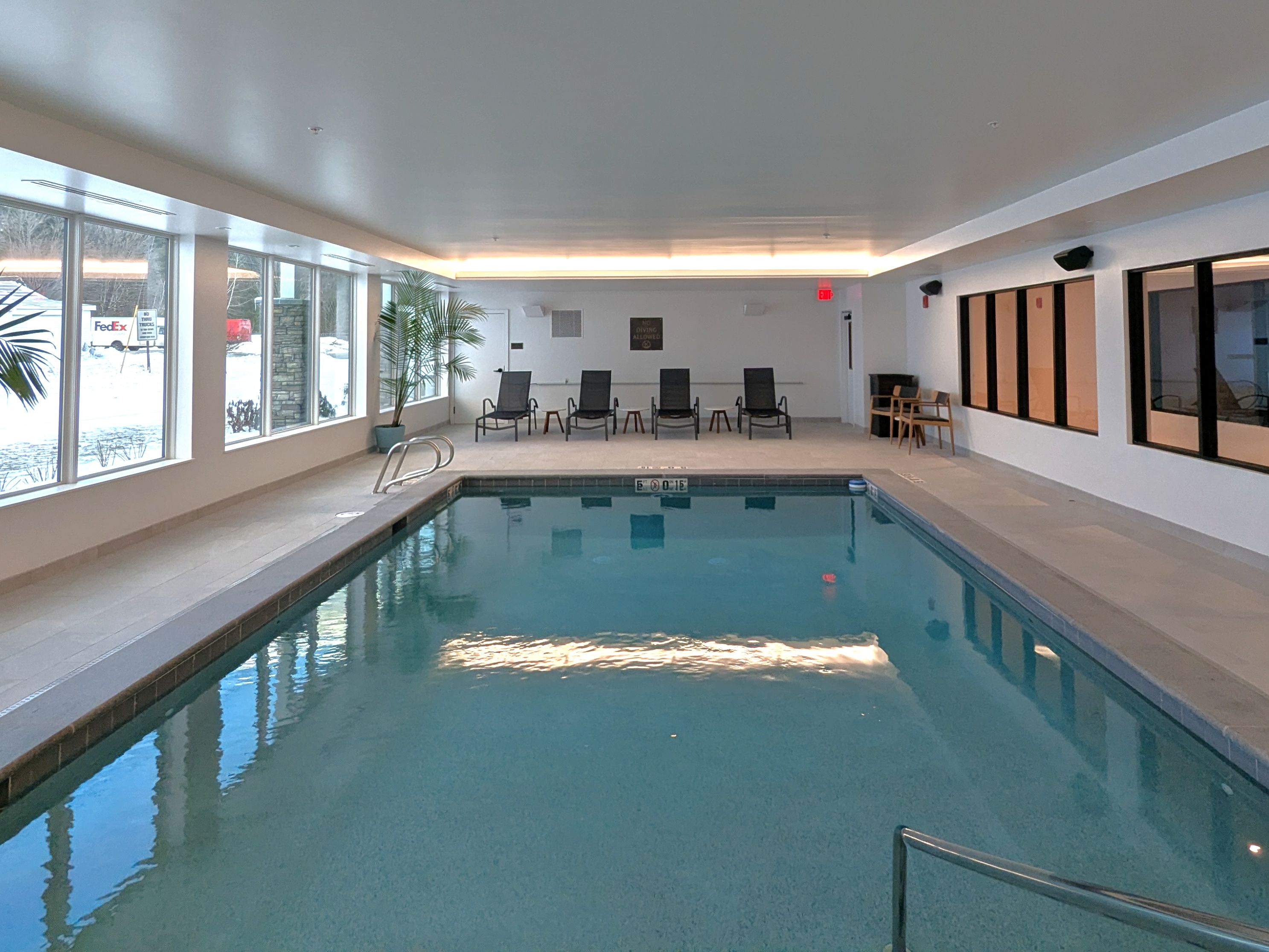Scenic indoor pool.