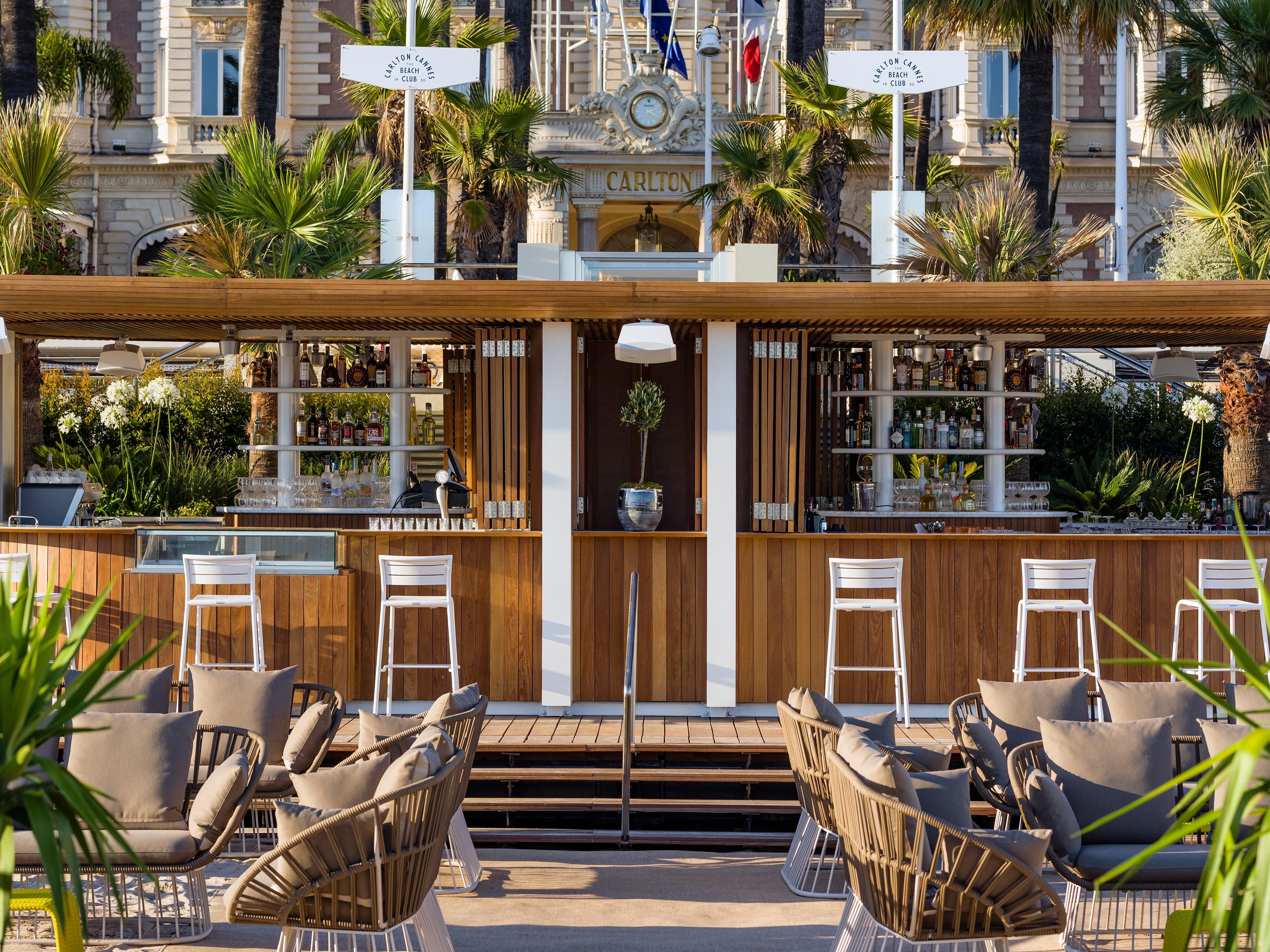 The cozy beach bar with a view of the beautiful Mediterranean Sea