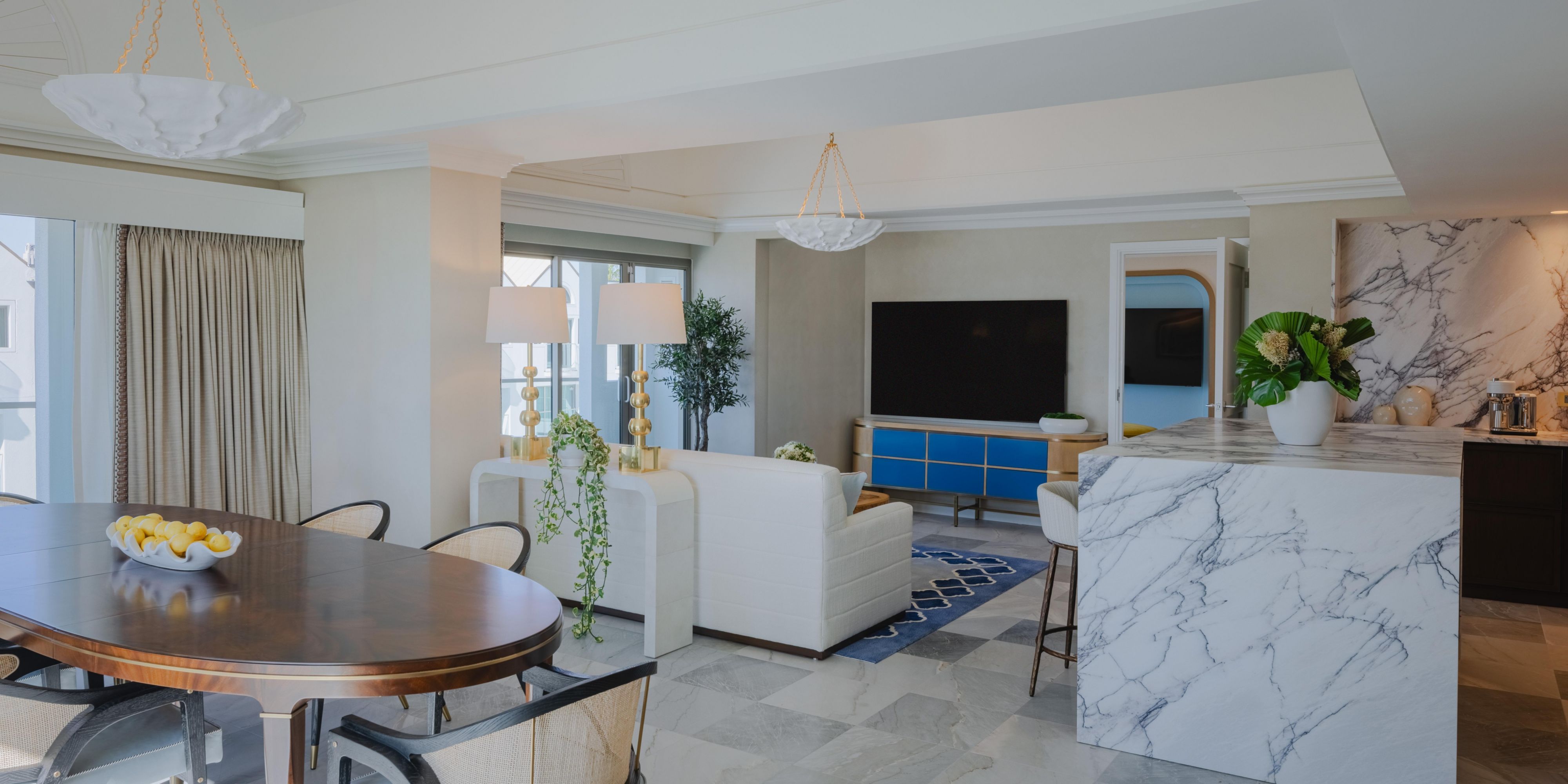 Savor the comforts of home with a full kitchen within your suite