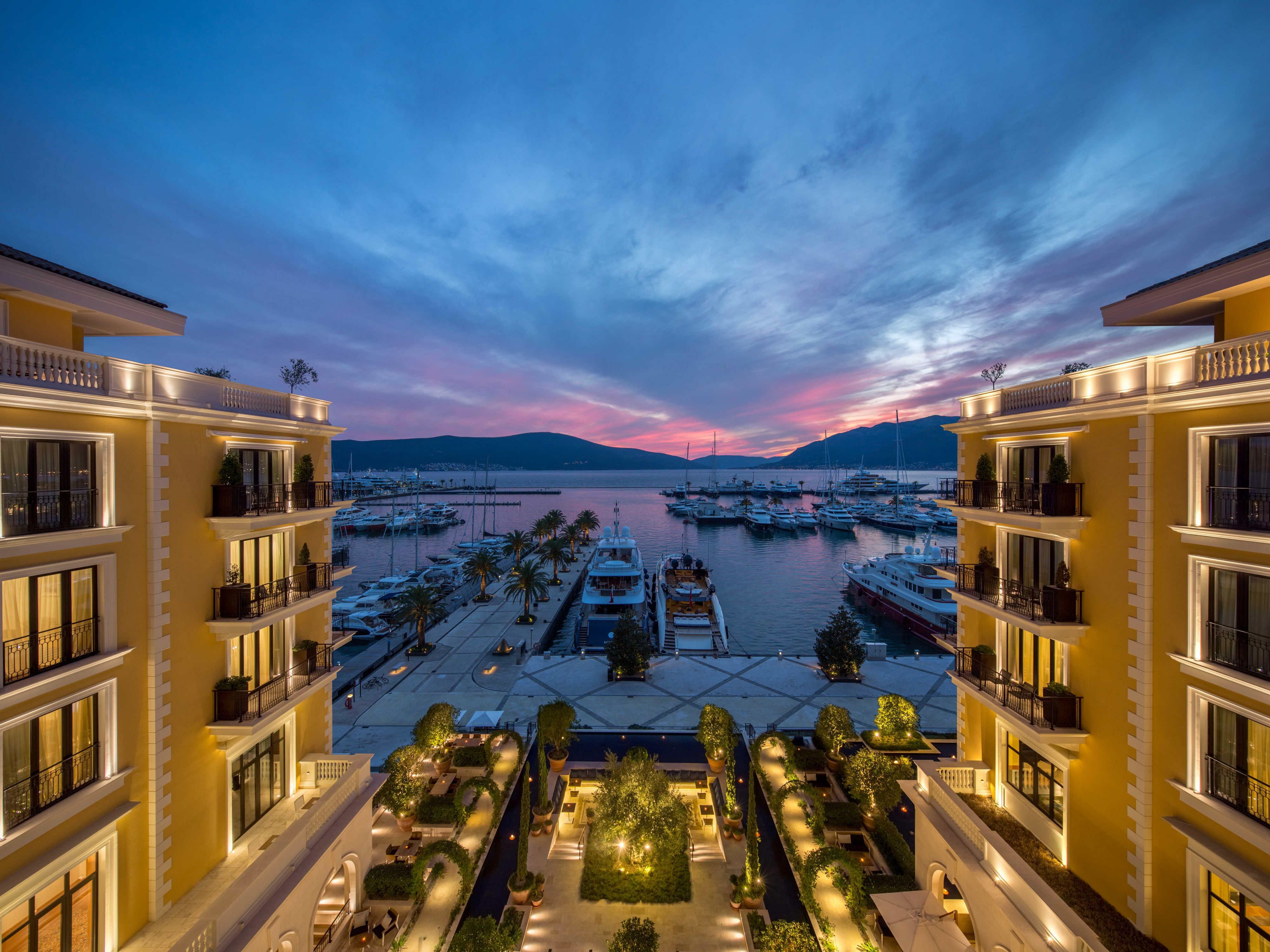 Enjoy the mesmerizing beauty of Boka Bay sunsets from our hotel