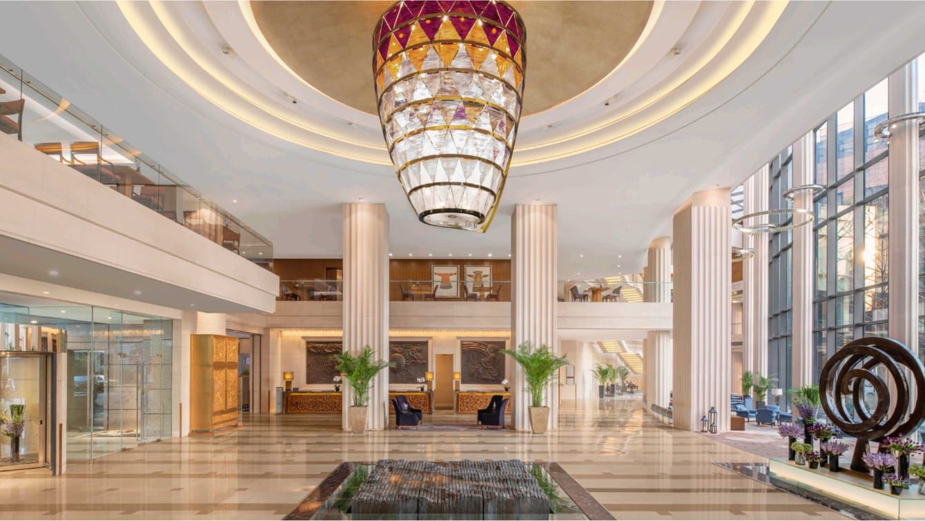 Regent Beijing's soaring lobby invites guests to step into luxury