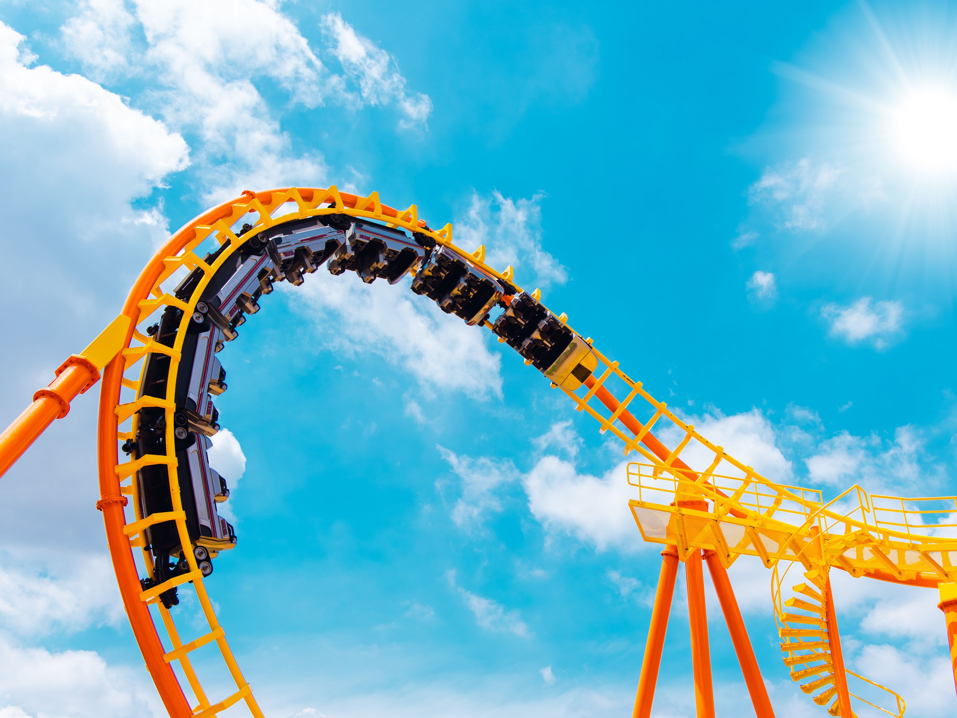 Roller coaster at a theme park