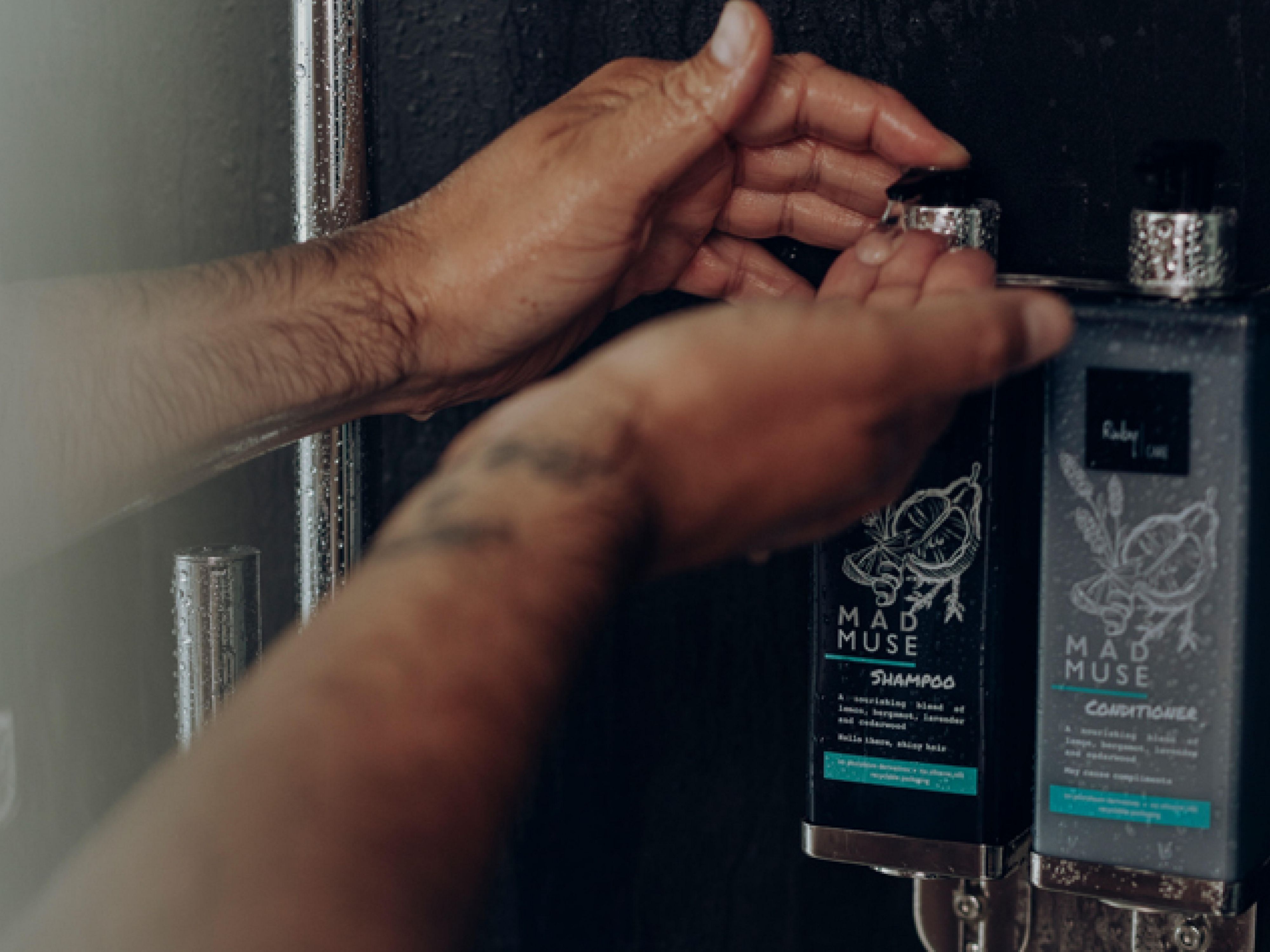 You'll spot sustainable design elements in every room, such as renewable materials, like wood, used for wall paneling and flooring; refillable Ruby Care bottles, to reduce our use of plastic and the option to swap your daily room clean for a cocktail, to save water.