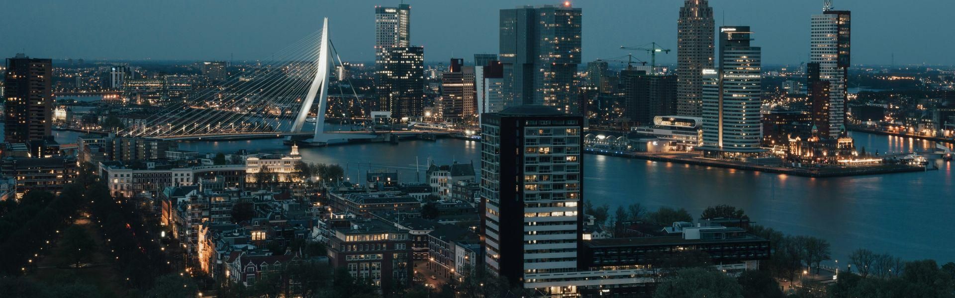Skyline Night Rotterdam