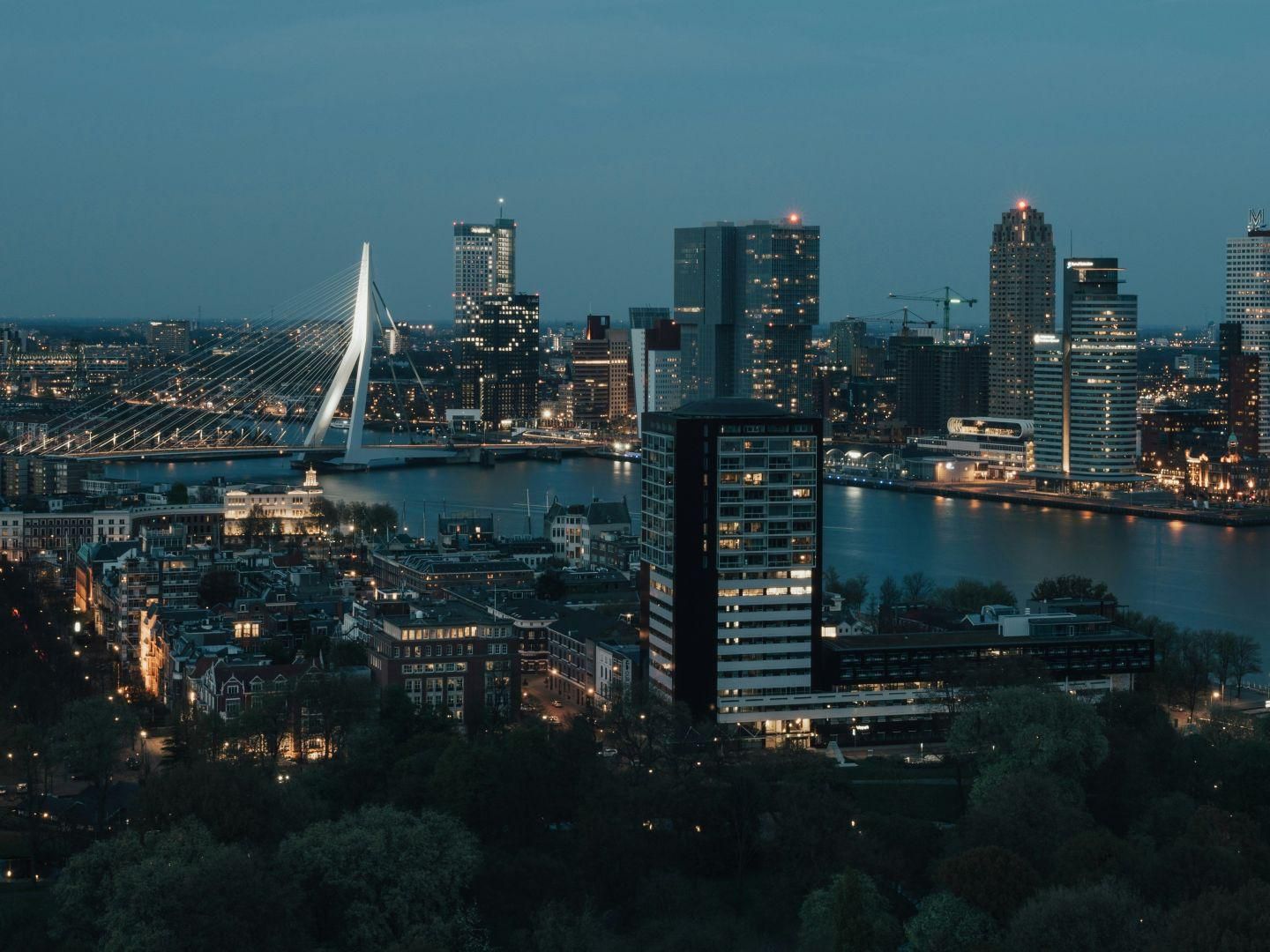 Skyline Night Rotterdam