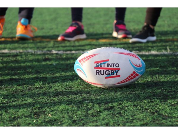 rugby ball on field