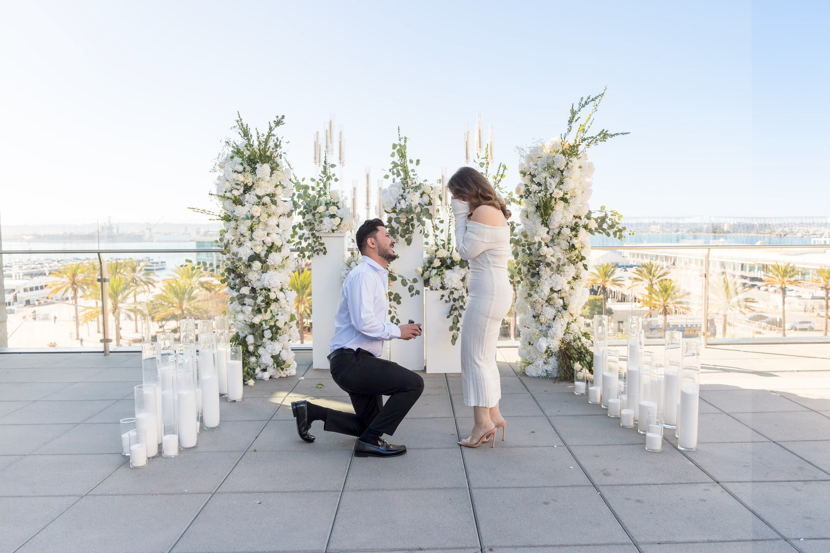 Man proposing to woman at InterContinental San Diego
