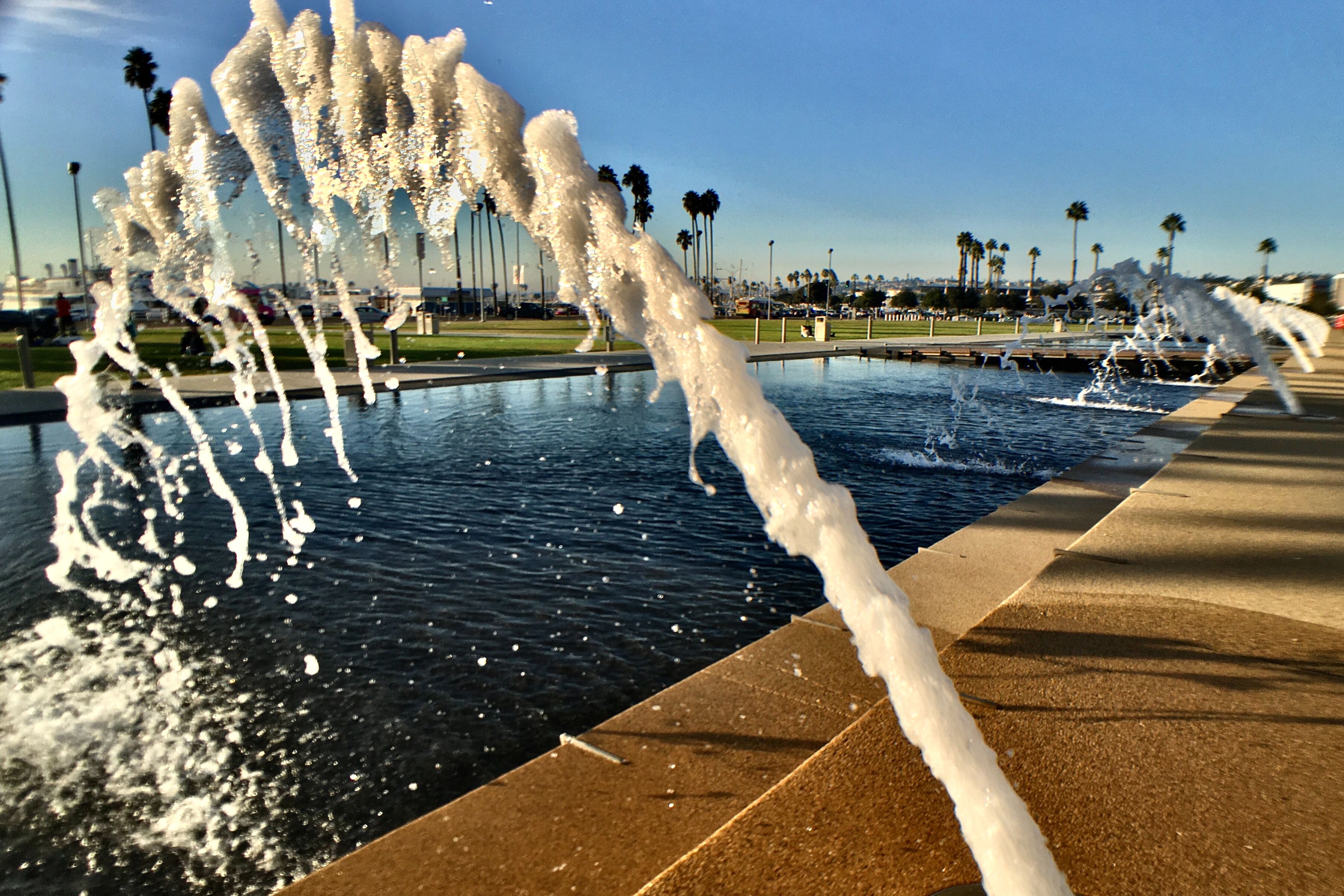 Fountains at waterfront park