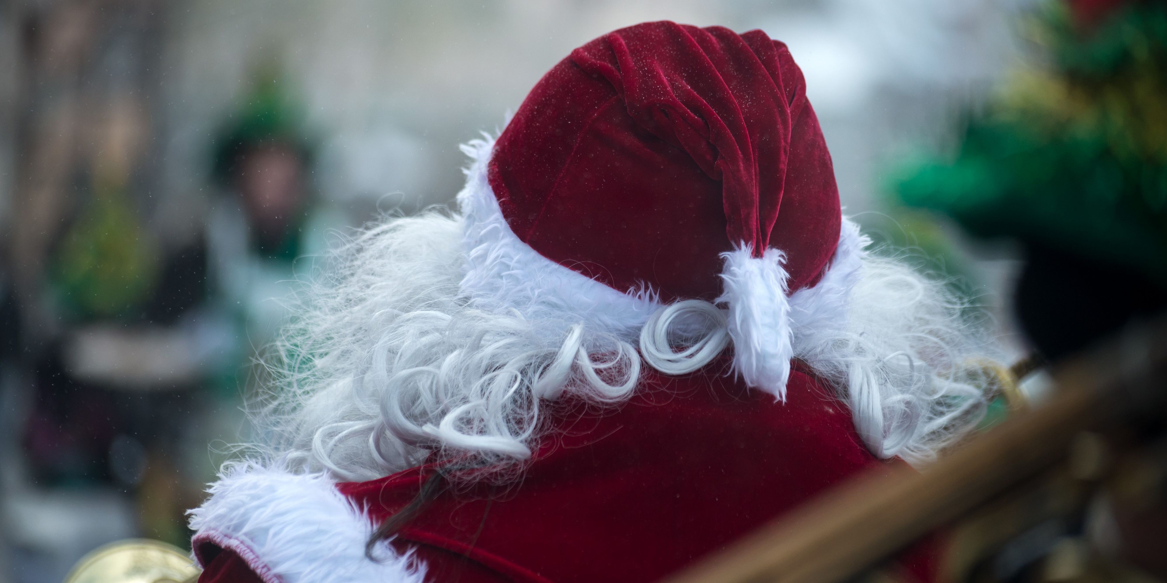 Santa on a parade float.