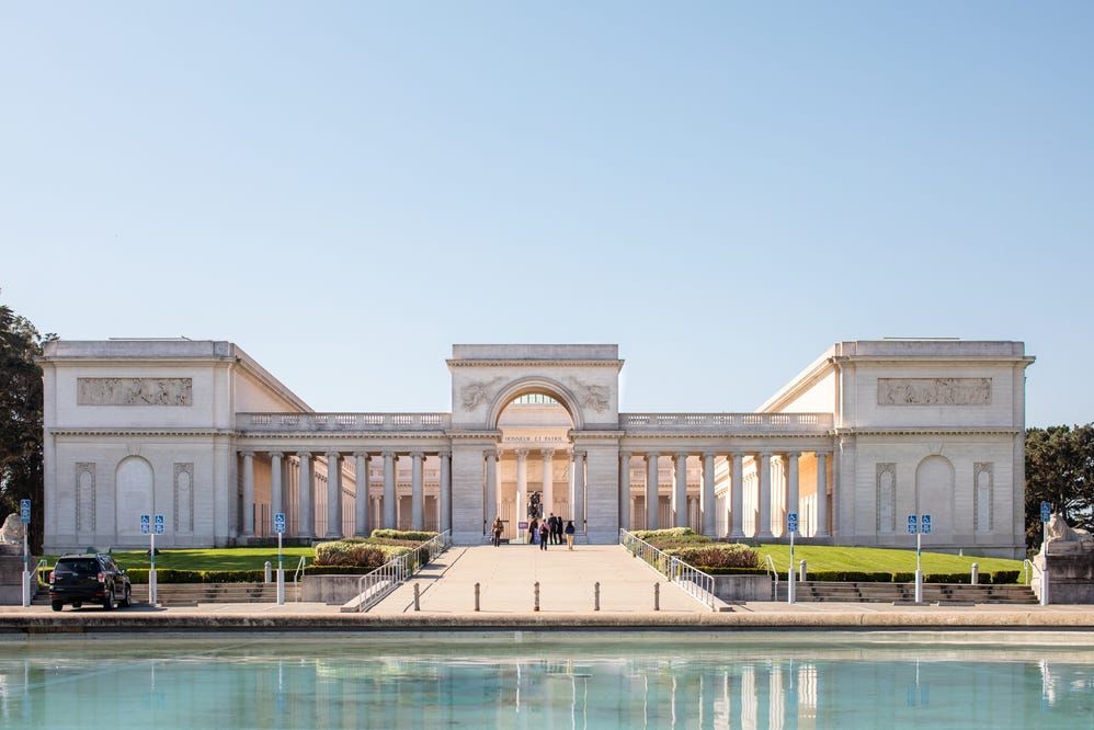 Legion of Honor's neoclassical façade and reflecting pool