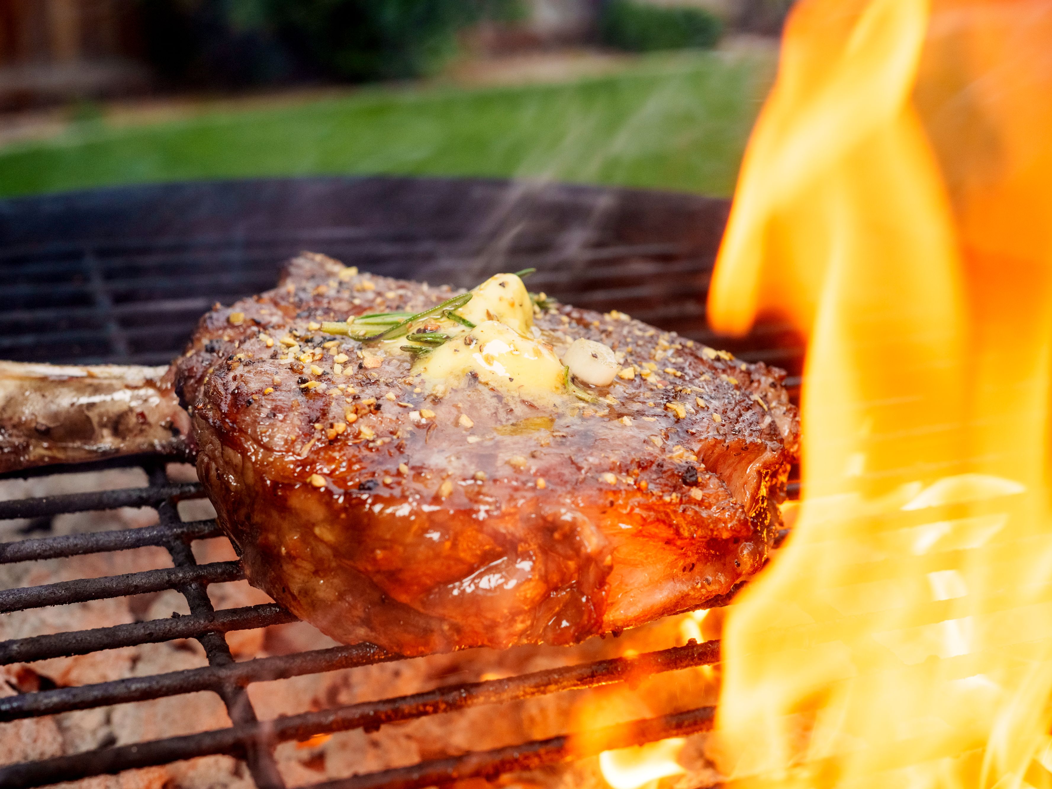 steak on grill