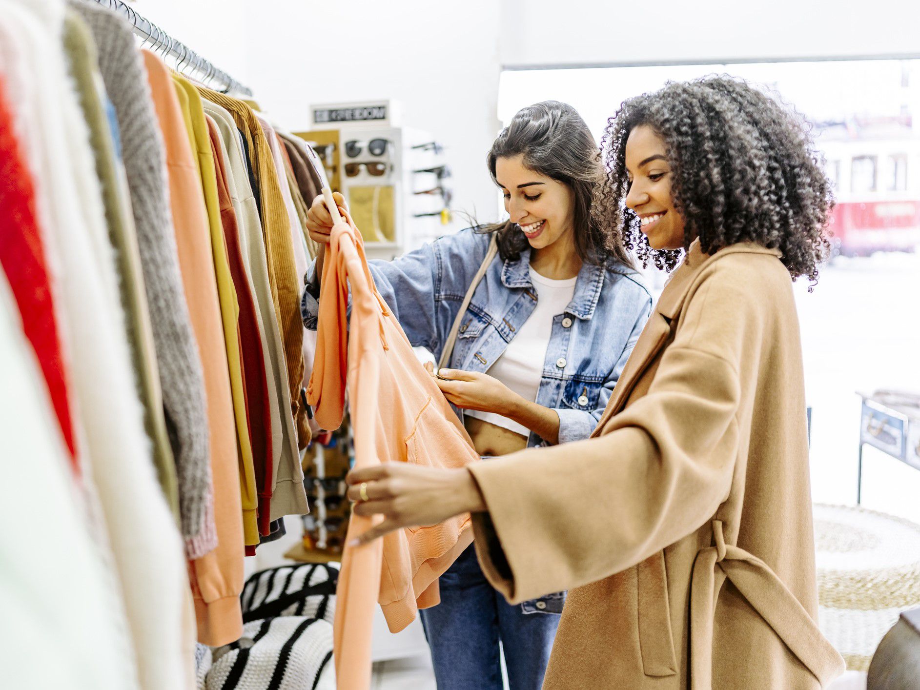 Two friends shopping at the Fashion Outlets Niagra Falls