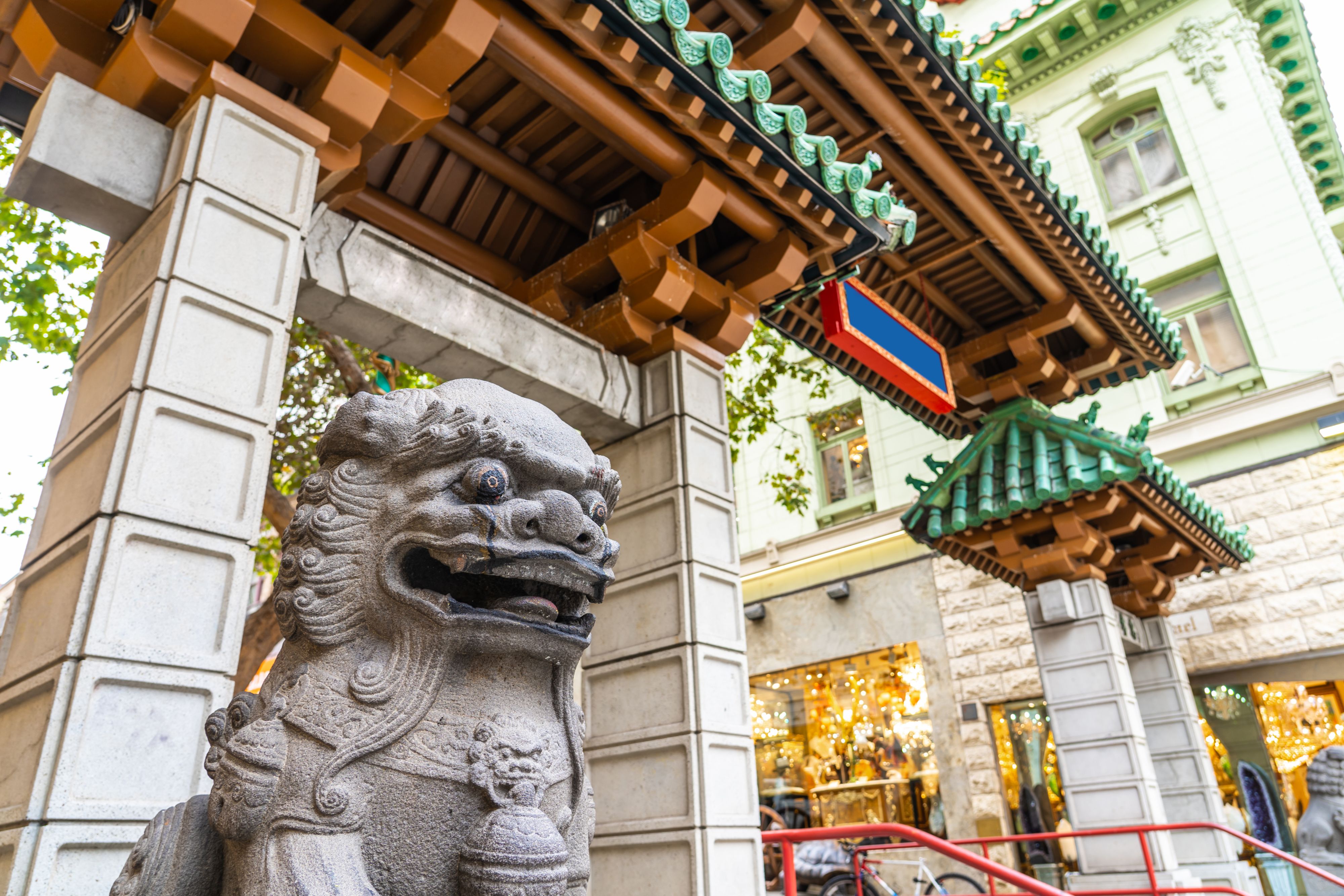 View of Chinatown Gate in San Francisco, California.