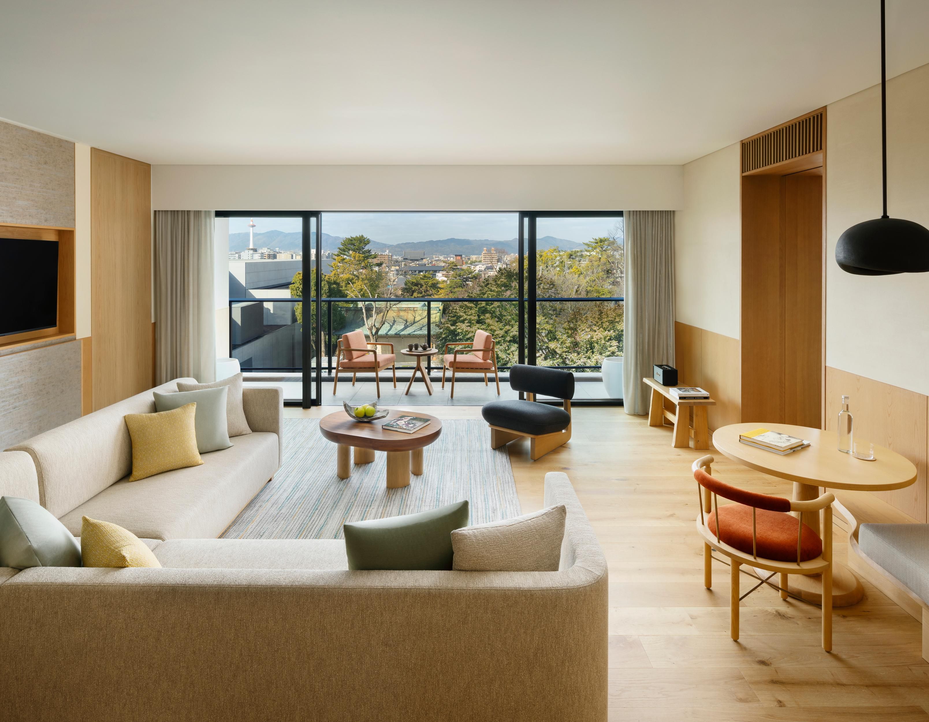 View of Six Senses Kyoto Suite overlooking the city