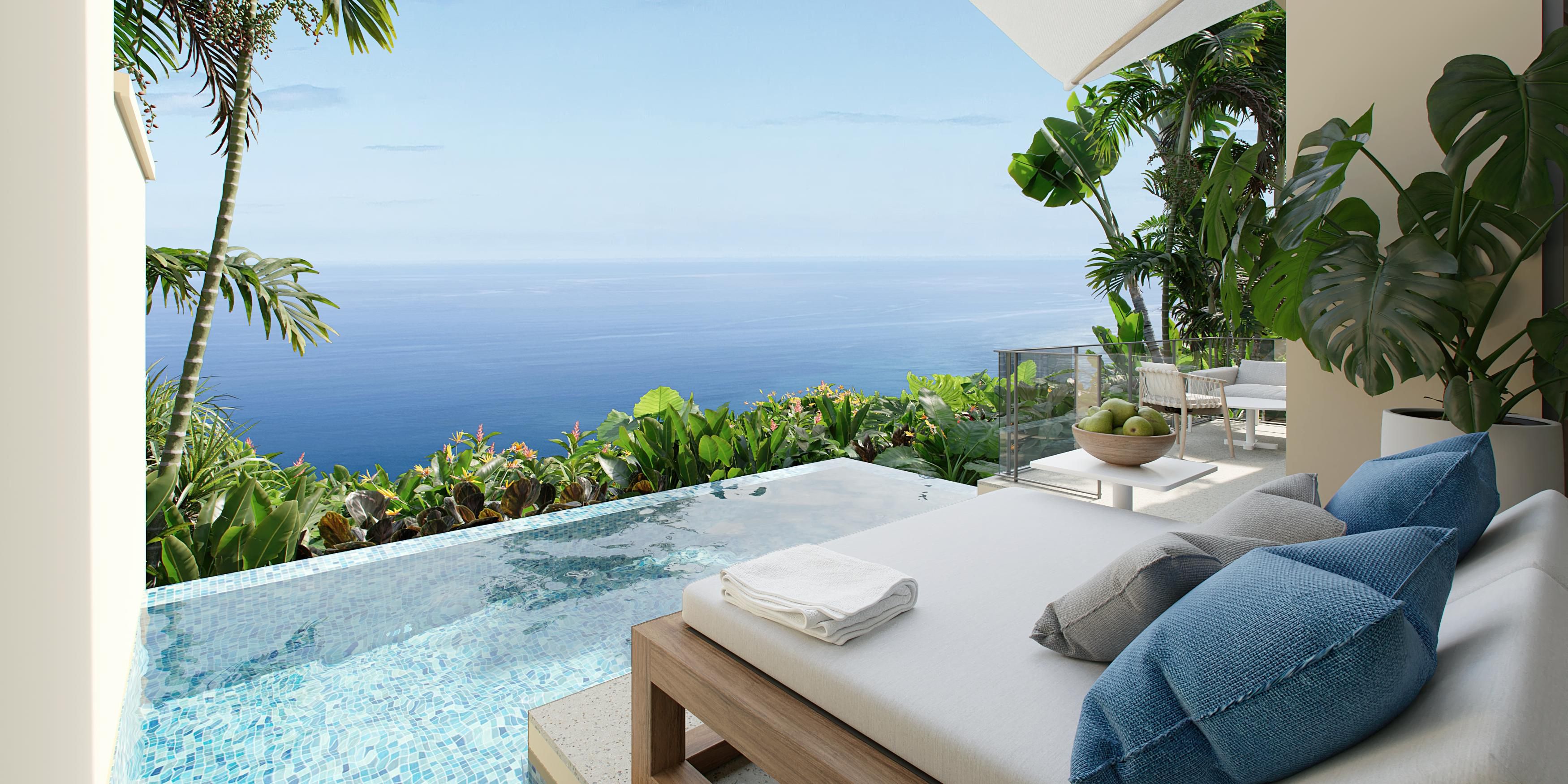 Suite with plunge pool overlooking the ocean