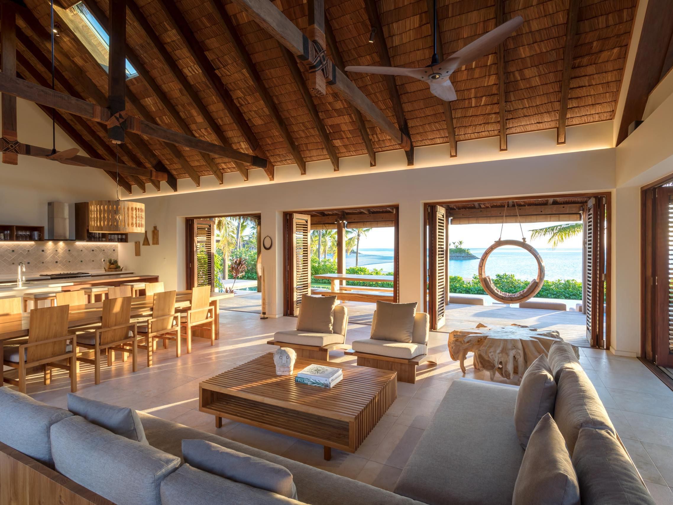 Living Area for Beachfront Pool Residence 45