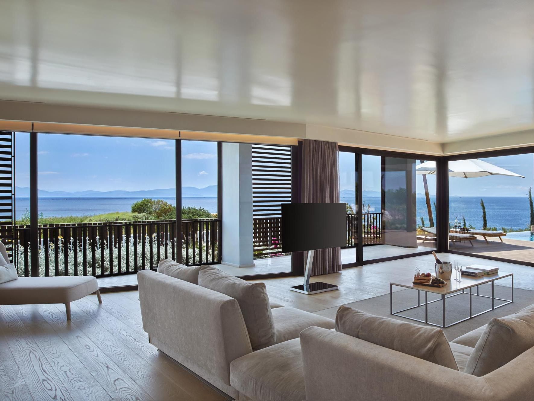 This suite's spacious and seductive setting with a private pool