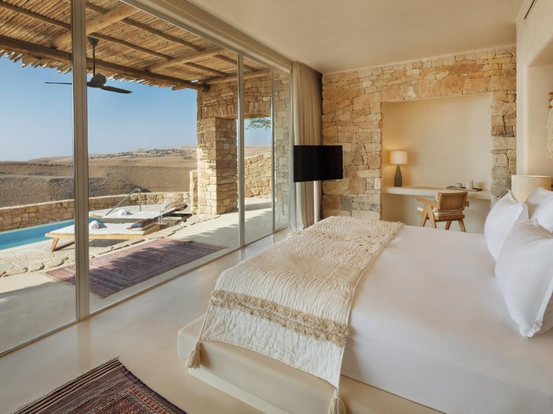 Enjoy unhindered desert view from your bedroom