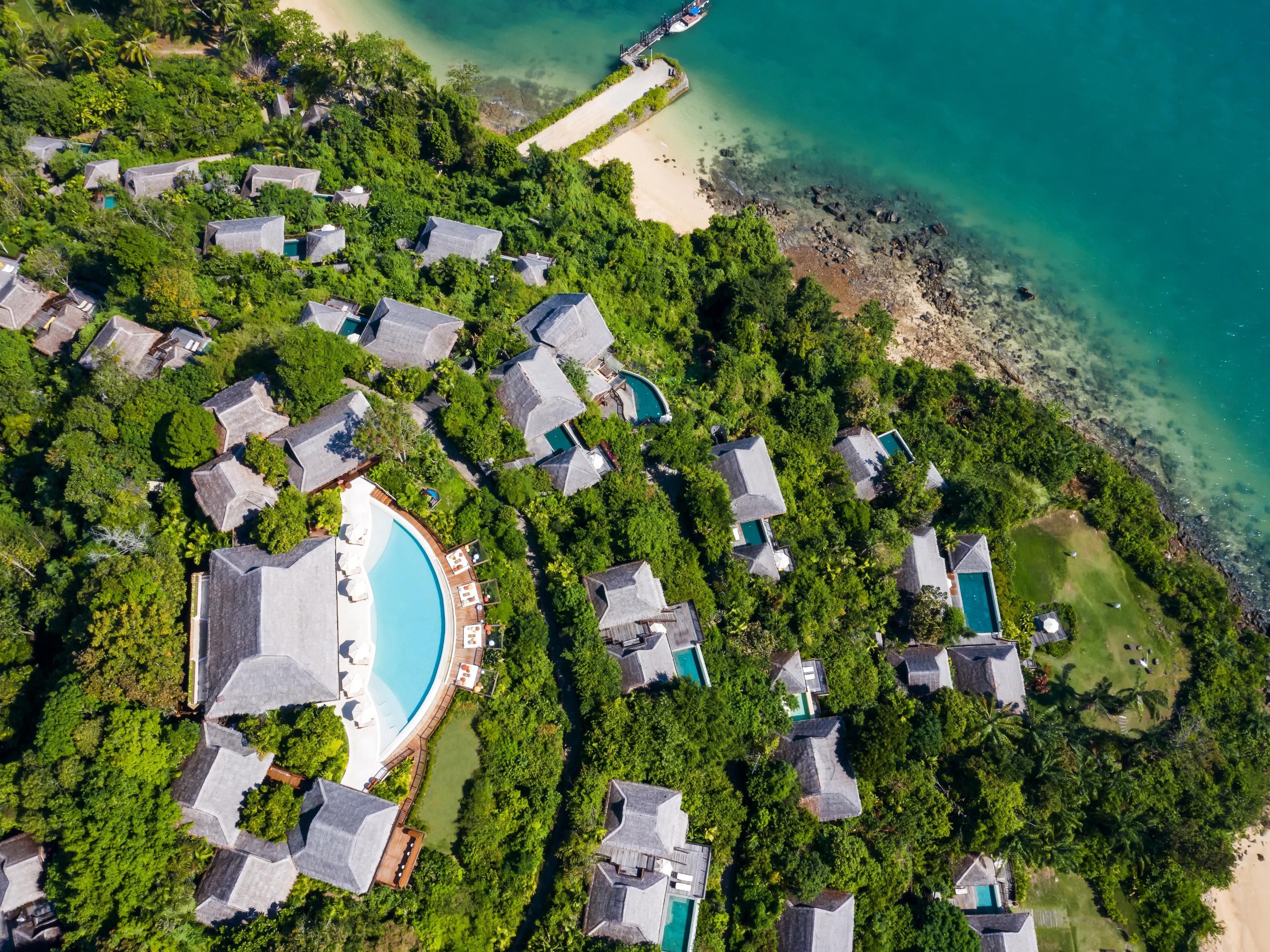 Six Senses Yao Noi - Resort Aerial View overlooking Phang Nga Bay