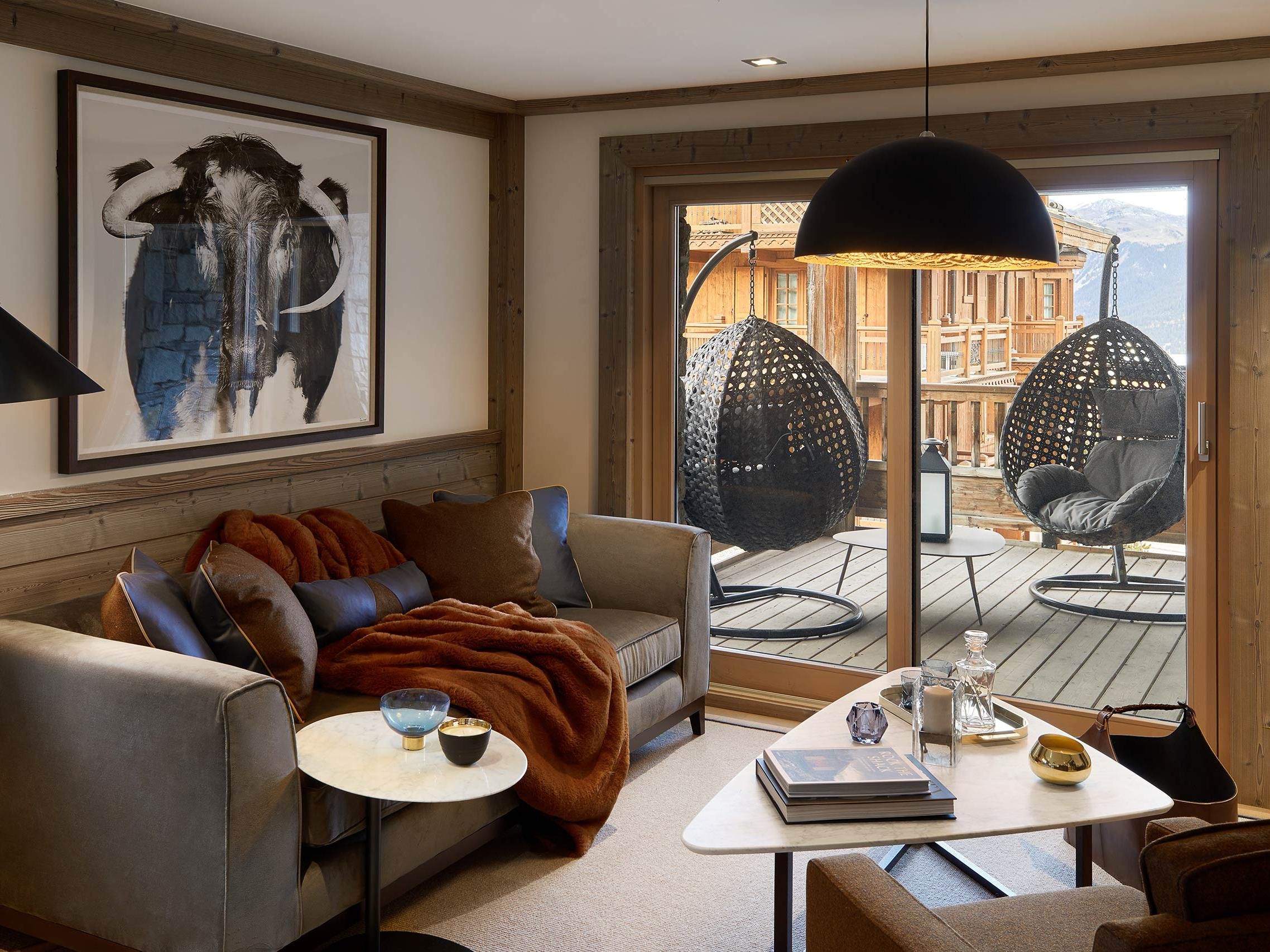 An inspiring Alpine interiors aesthetic with balconies and views