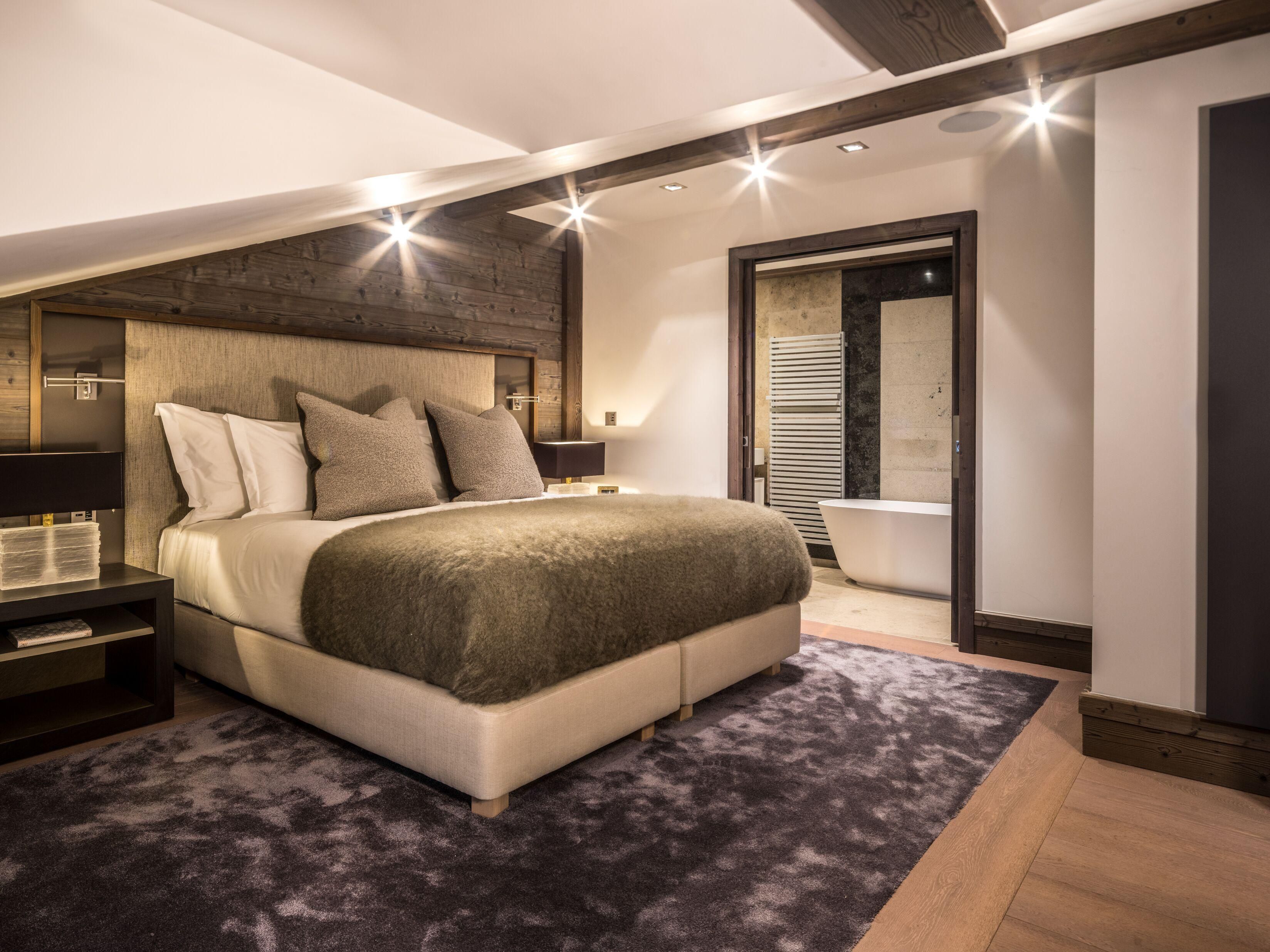 A spacious and cozy apartment with Alpine-inspired interiors