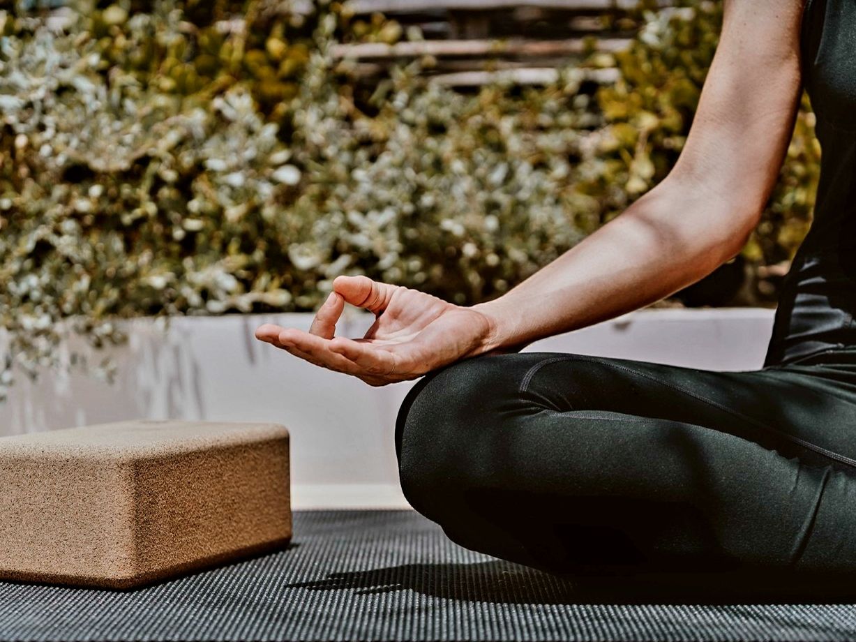 Woman meditating.