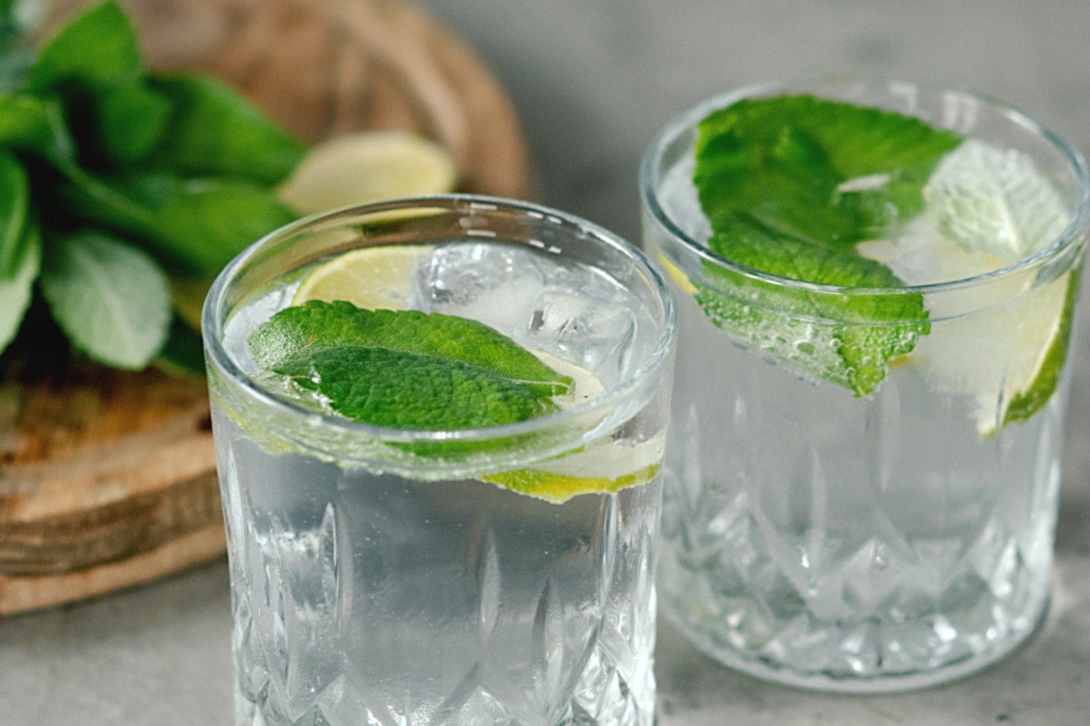 two mojito cocktails
