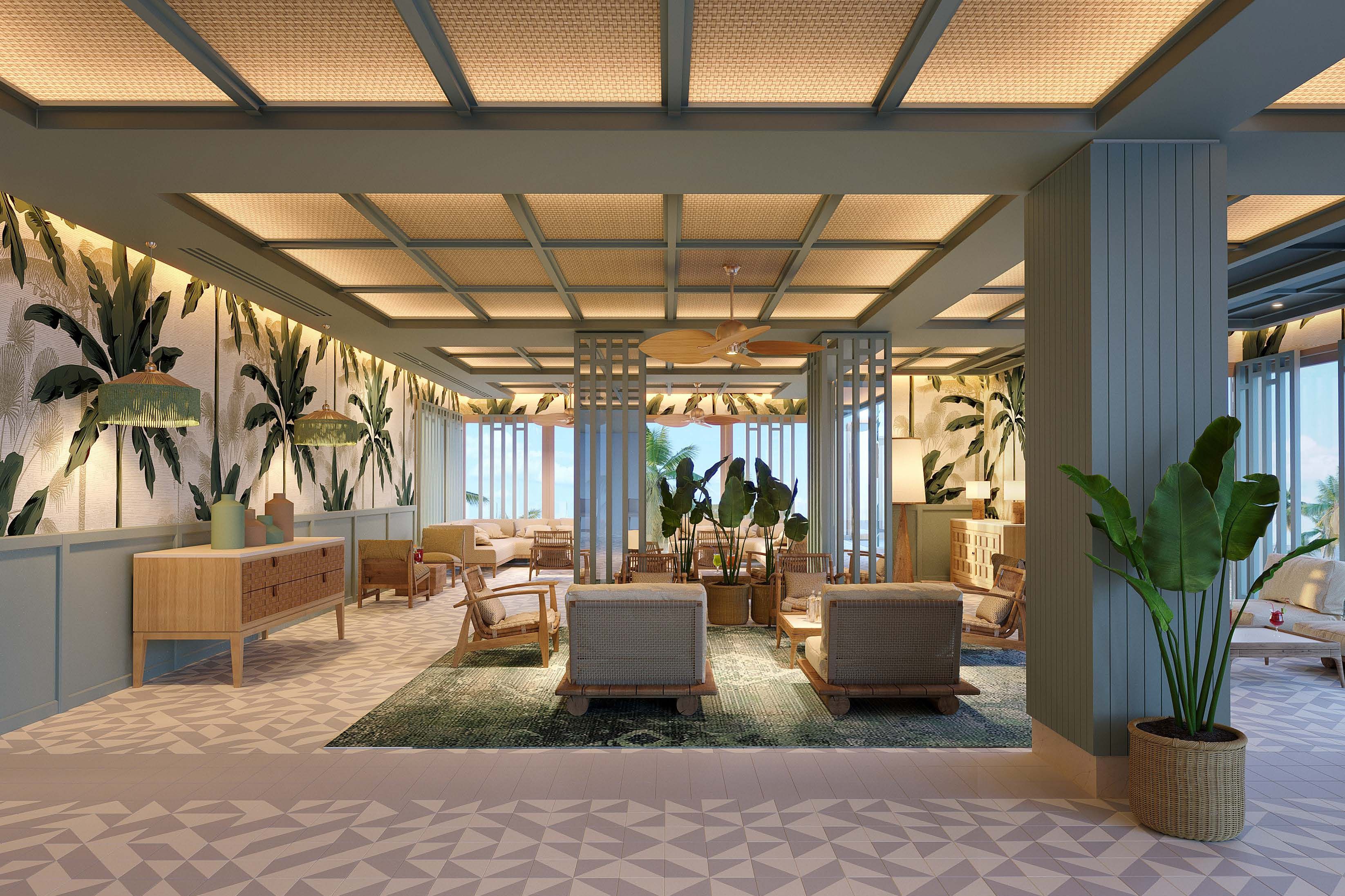 Gather in Solara's elegant lounge overlooking the resort.
