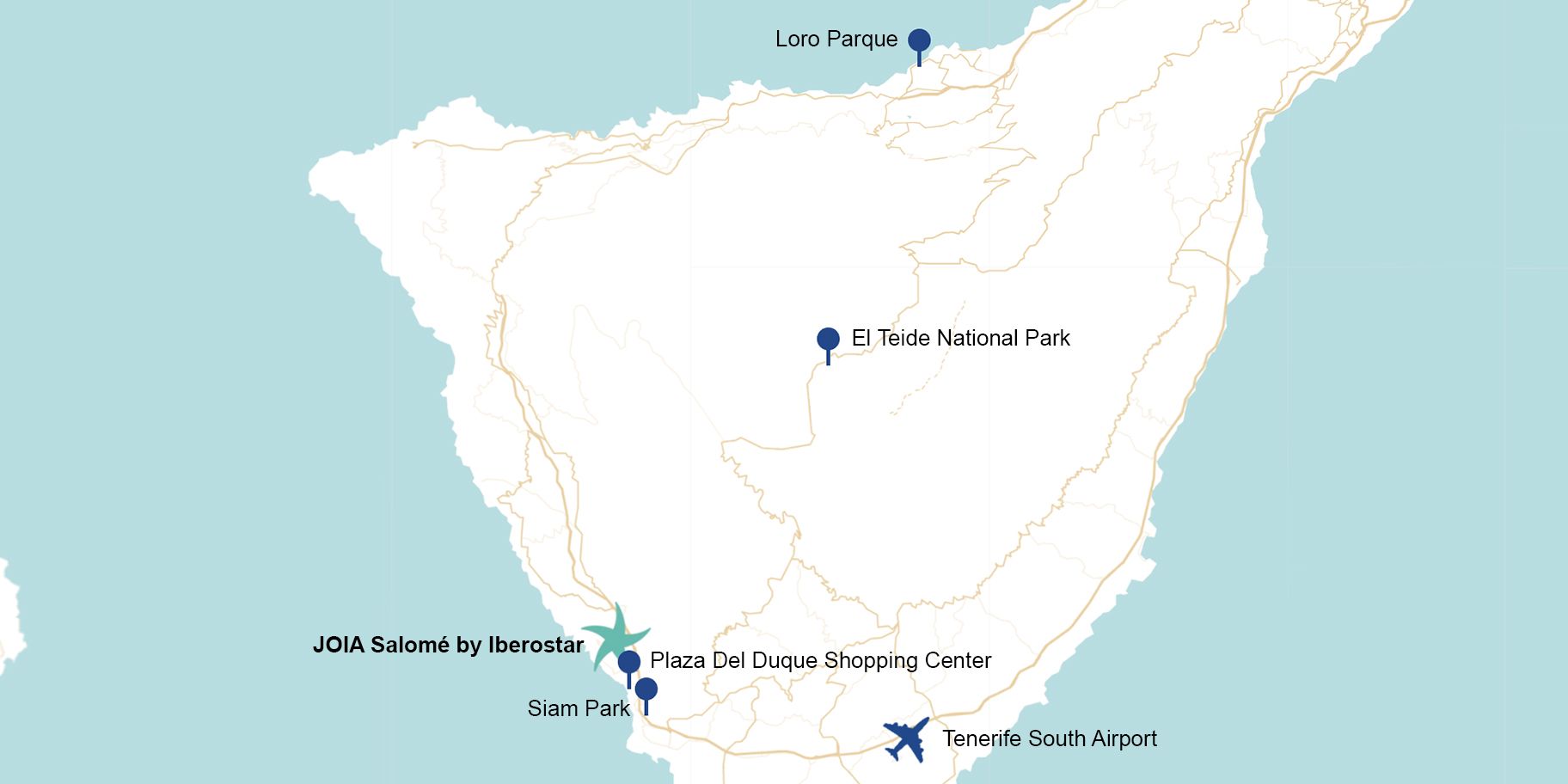 Digital map of hotel location
