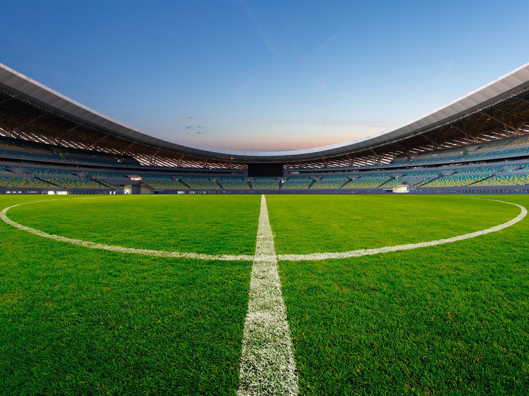 aerial view of Soccer arena