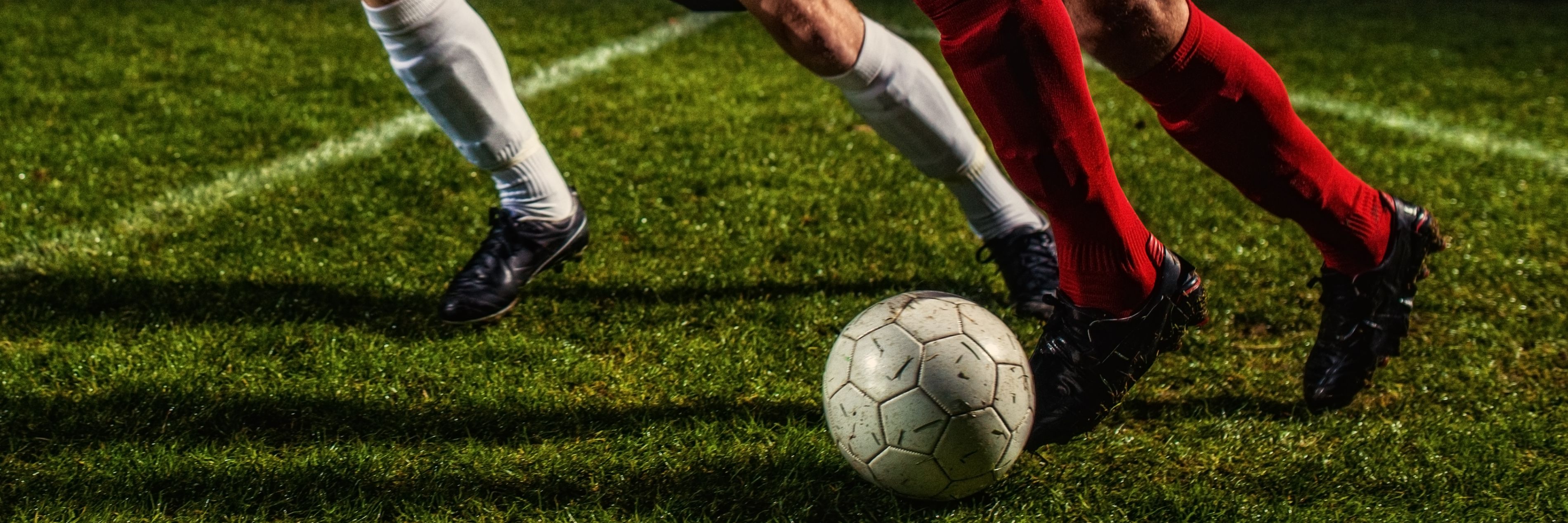 A soccer match with young athletes