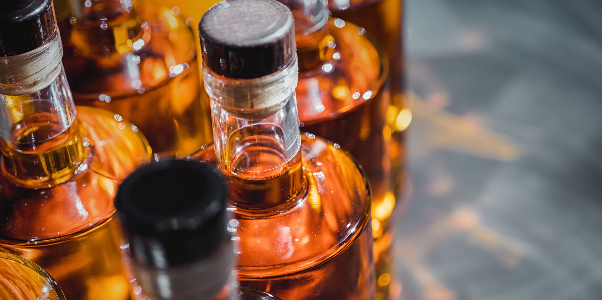 Bottles of spirits liquor